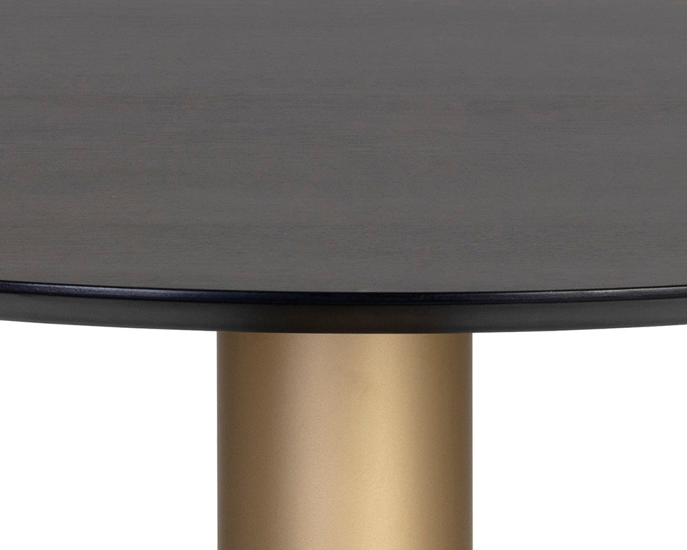 Monaco Dining Table 48in - Gold/Grey Marble/Charcoal Grey