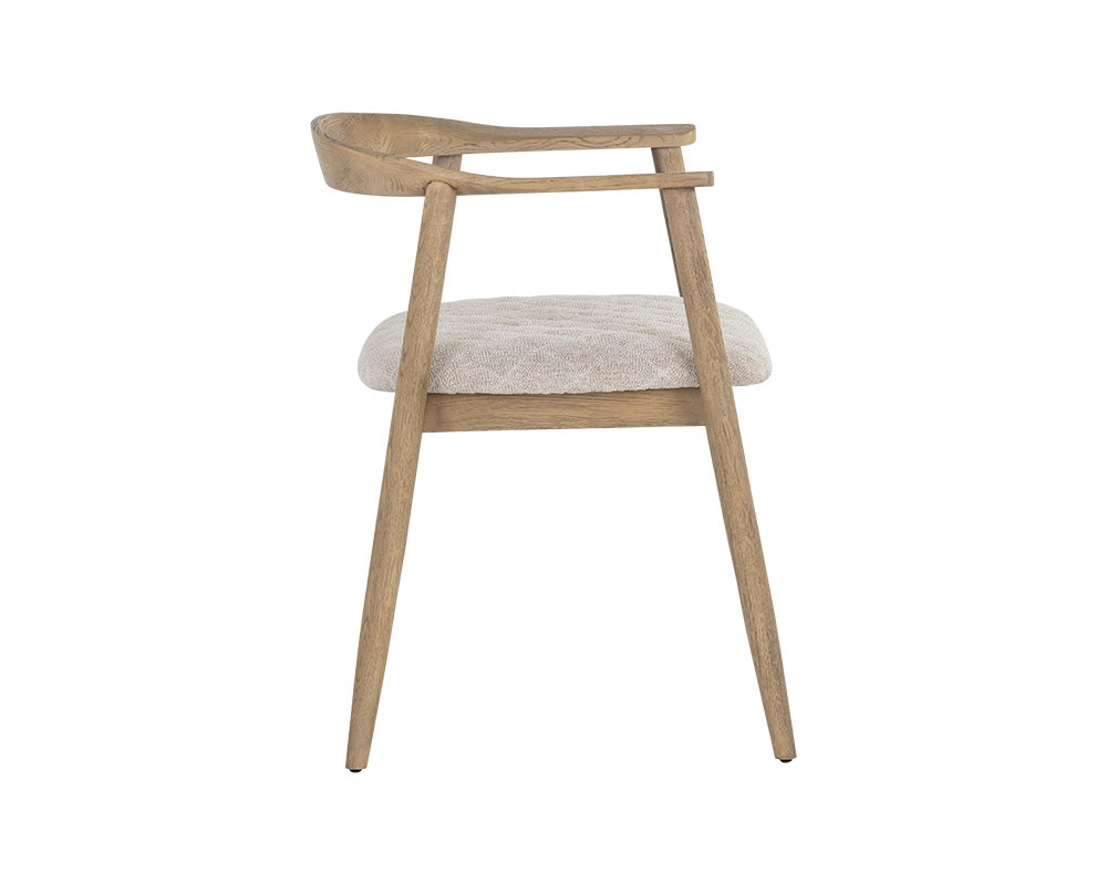 Jeremy Dining Armchair - Natural, side view