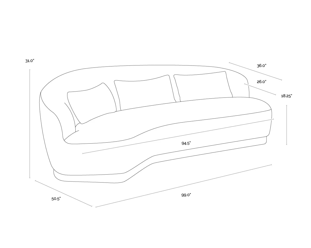Soraya Sofa - Dove Cream