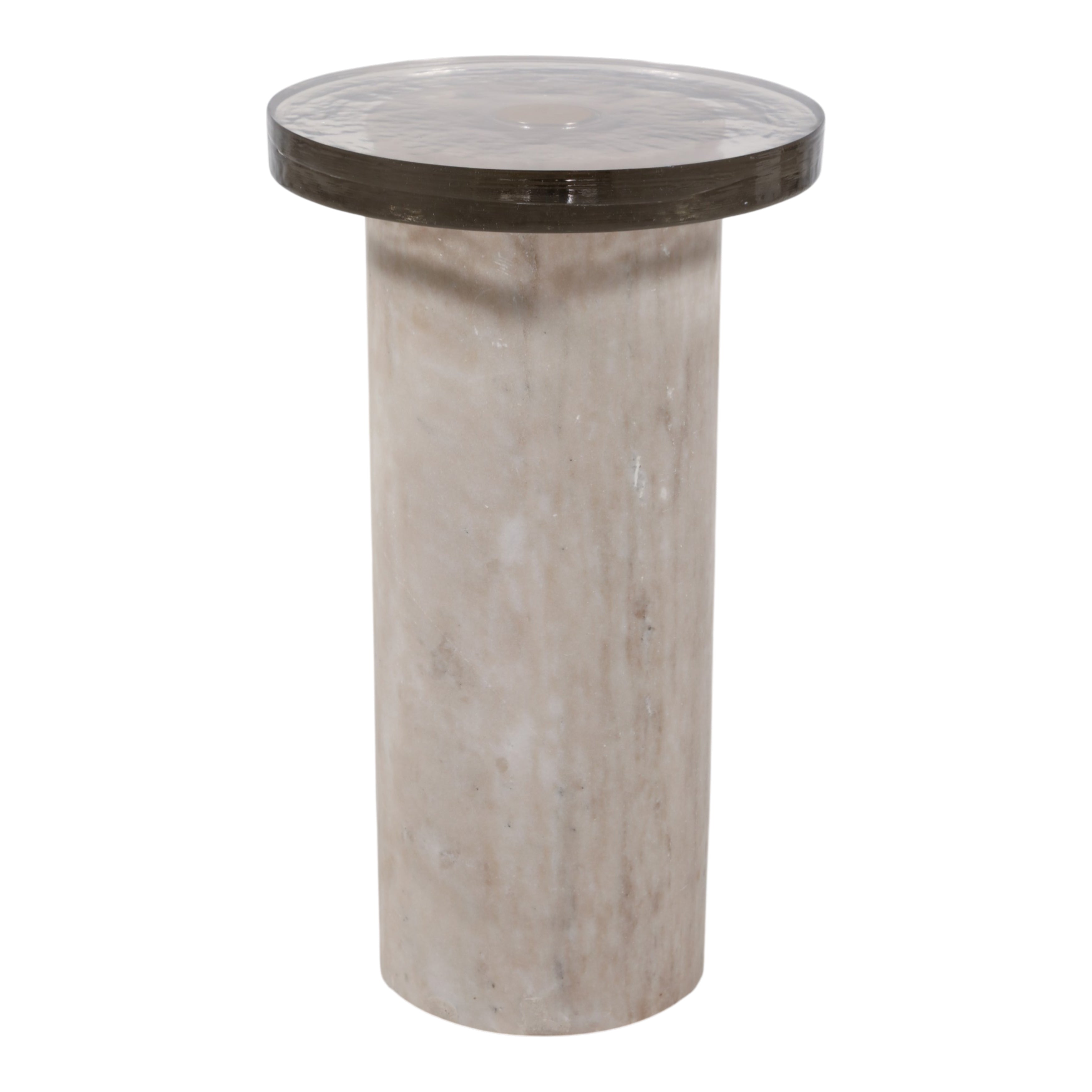 12in Tontogany Accent Table - Marble & Glass