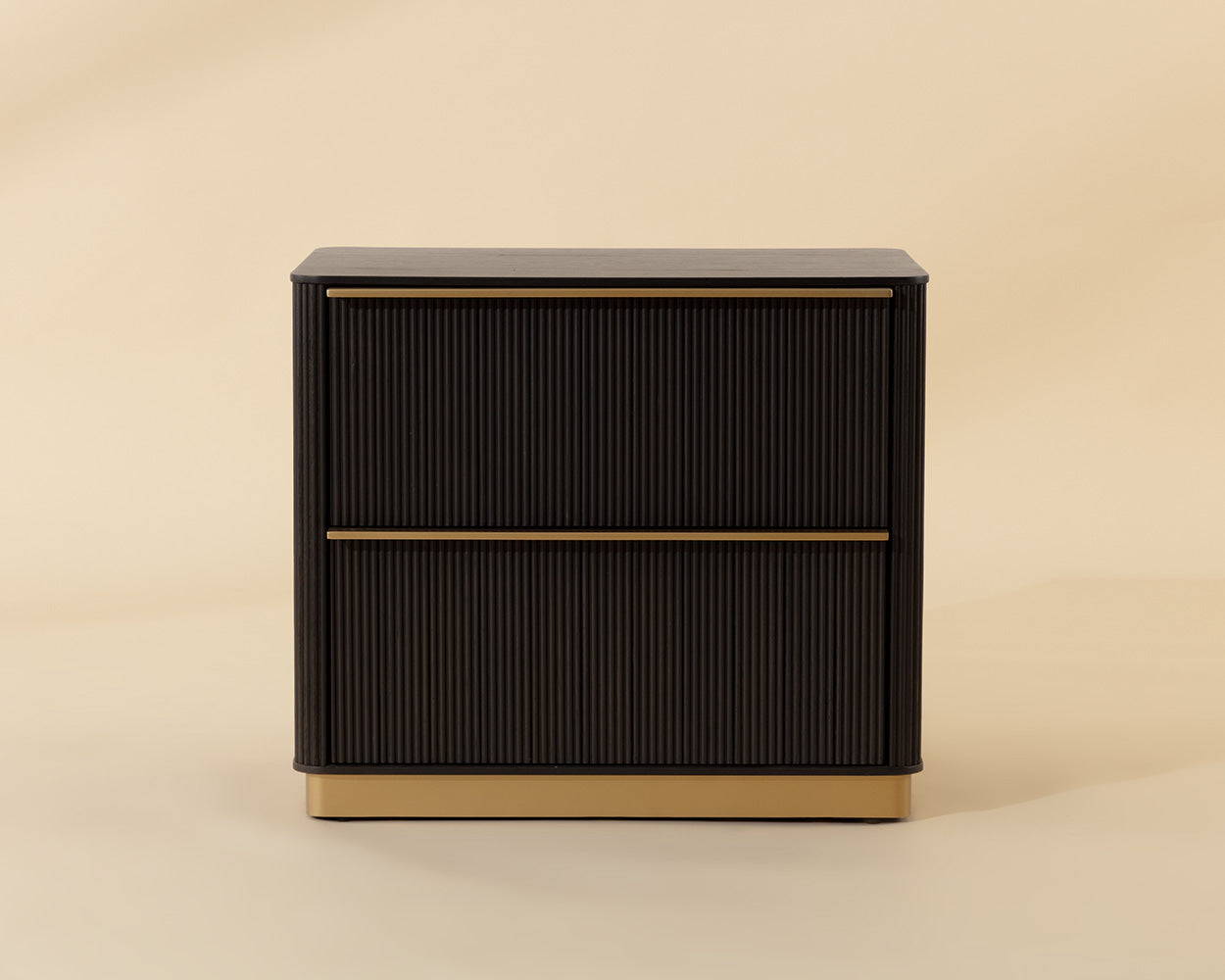 Kalla Nightstand in charcoal - front studio view