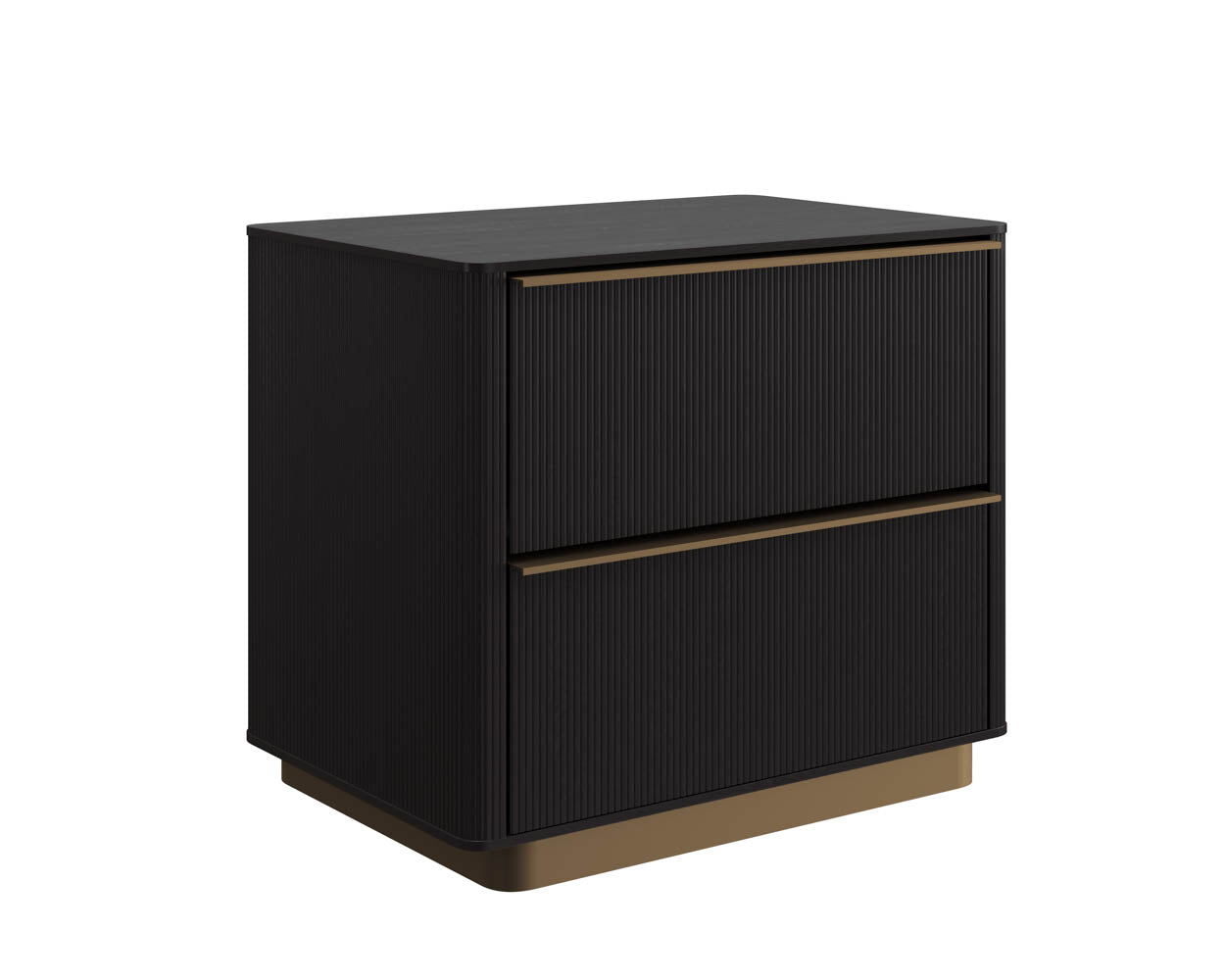 Kalla Nightstand in charcoal - front view