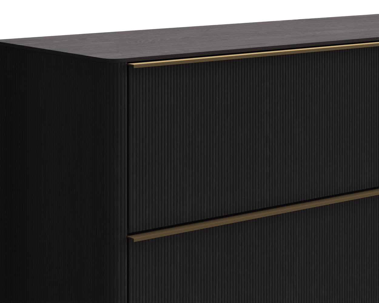 Kalla Dresser - reeded front and gold pull detail