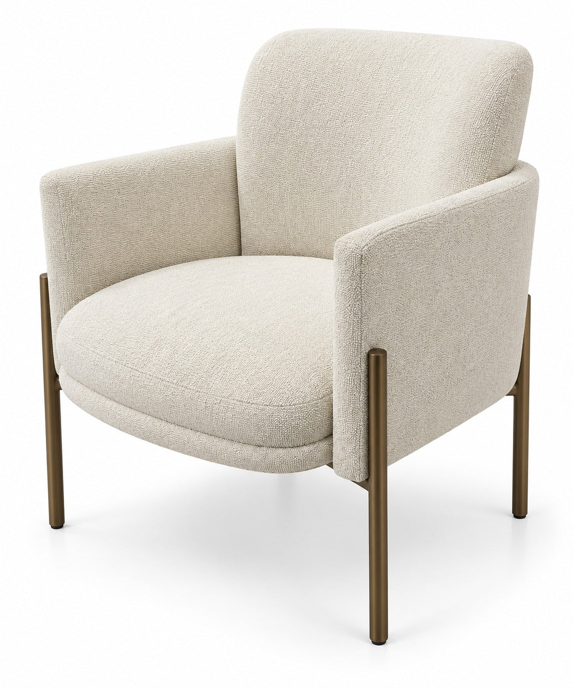 Richie Dining Armchair - Dove Cream/Antique Brass