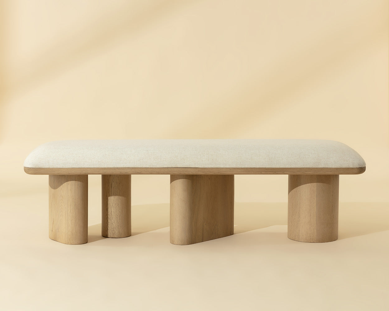 Hiro Bench 64in - Light Oak/Linen