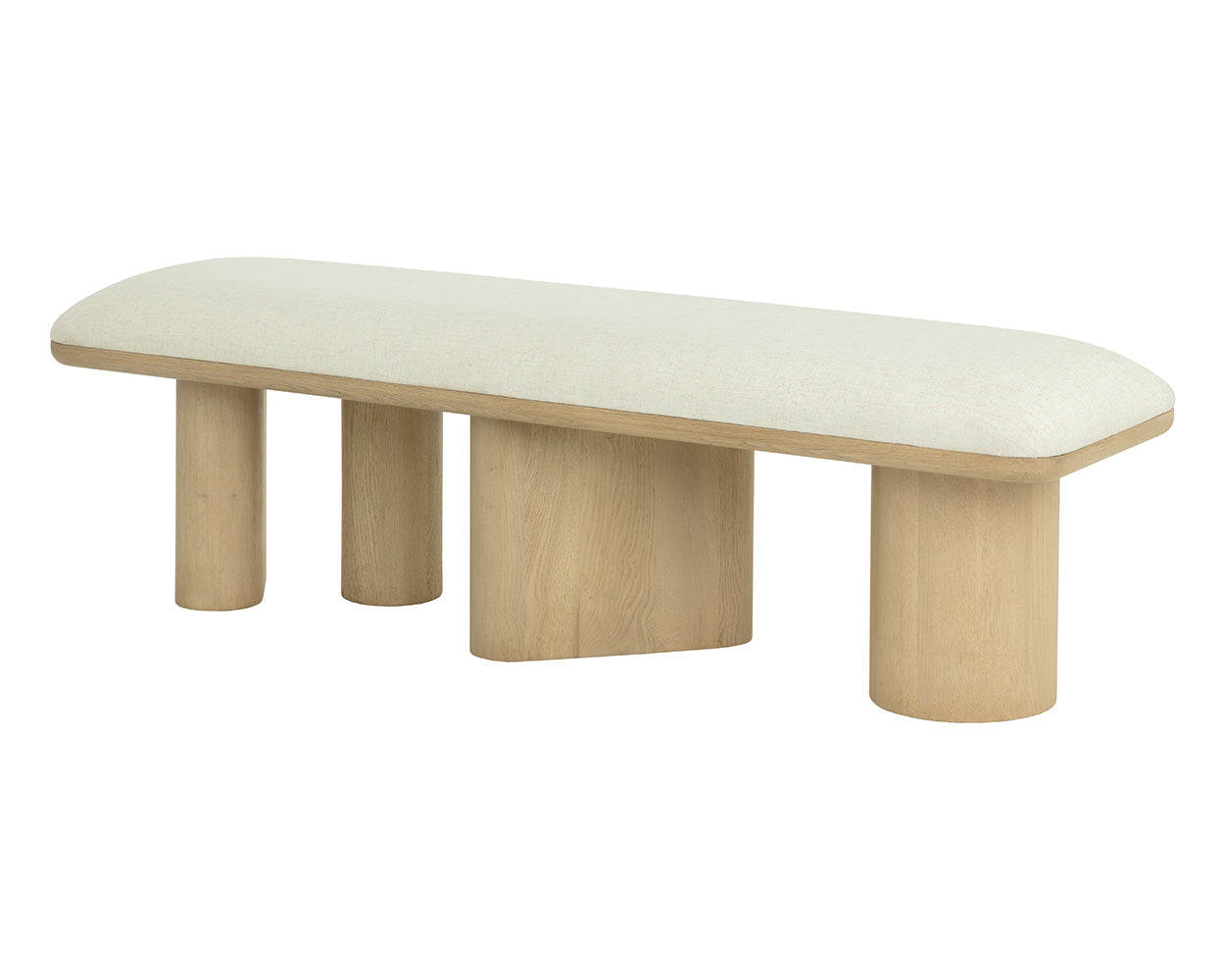 Hiro Bench 64in - Light Oak/Linen