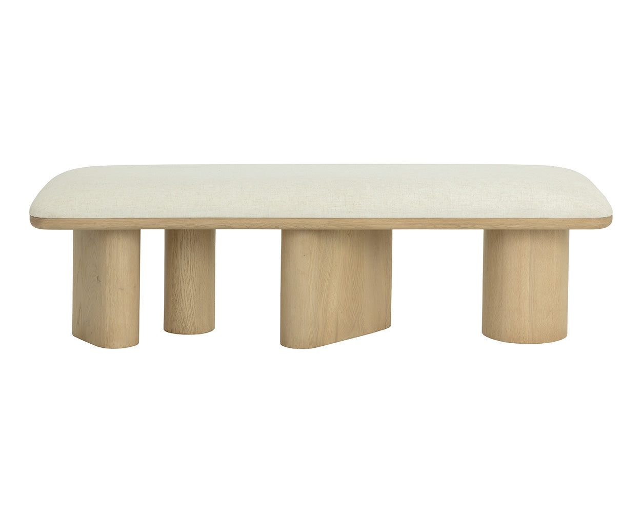 Hiro Bench 64in - Light Oak/Linen