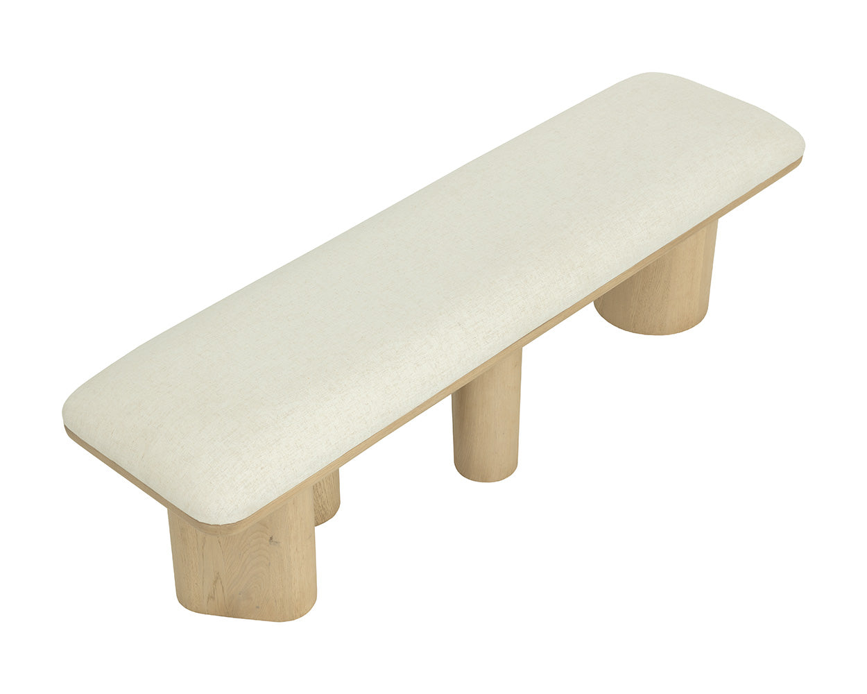 Hiro Bench 64in - Light Oak/Linen