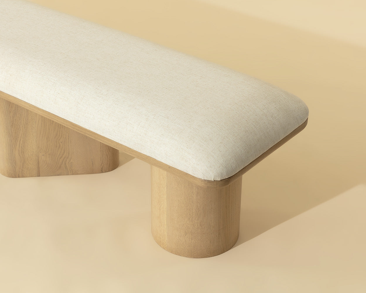 Hiro Bench 64in - Light Oak/Linen