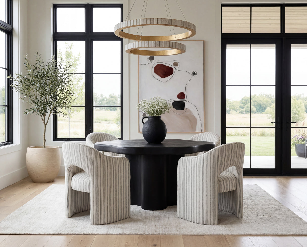 Bellona Dining Table 68.5in - Charcoal Black