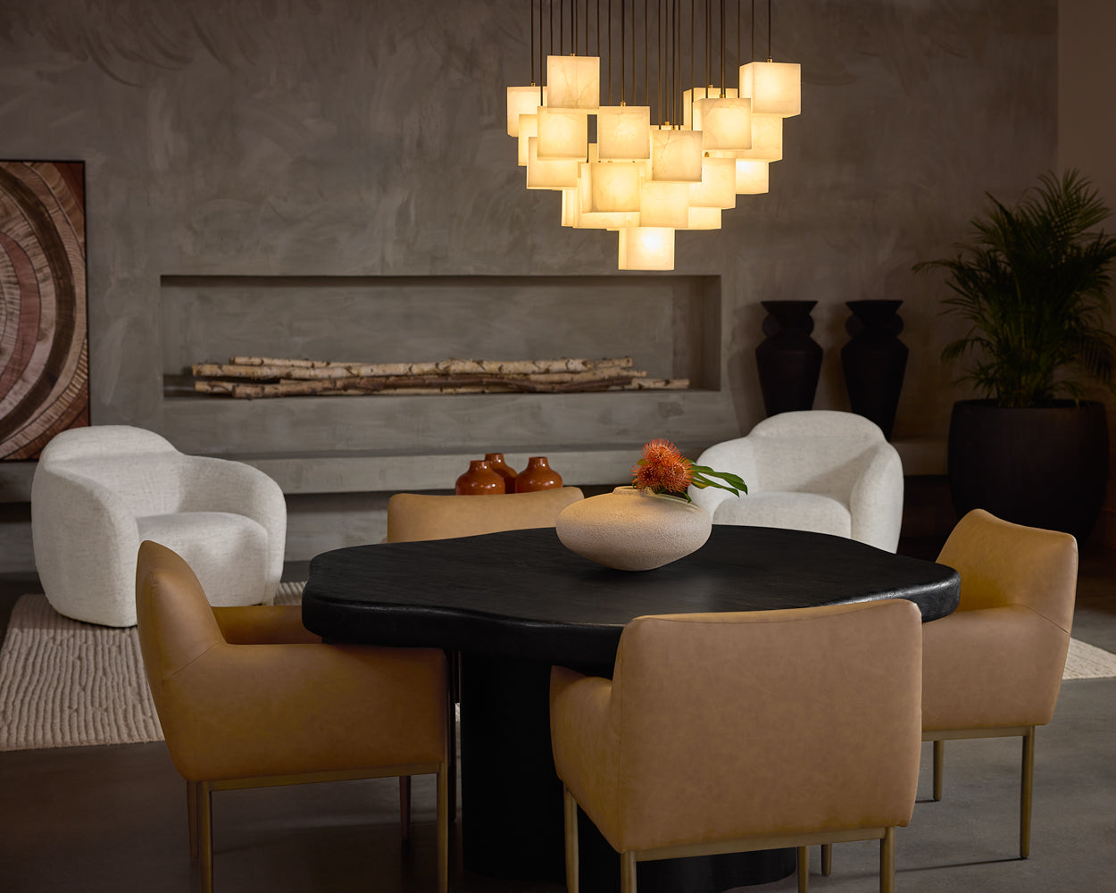 Bellona Dining Table 68.5in - Charcoal Black