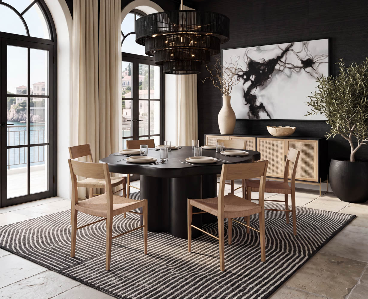 Bellona Dining Table 68.5in - Charcoal Black