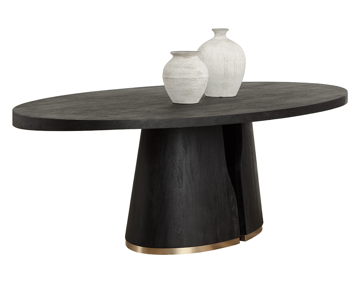 Tasmin Oval Dining Table 98in - Black