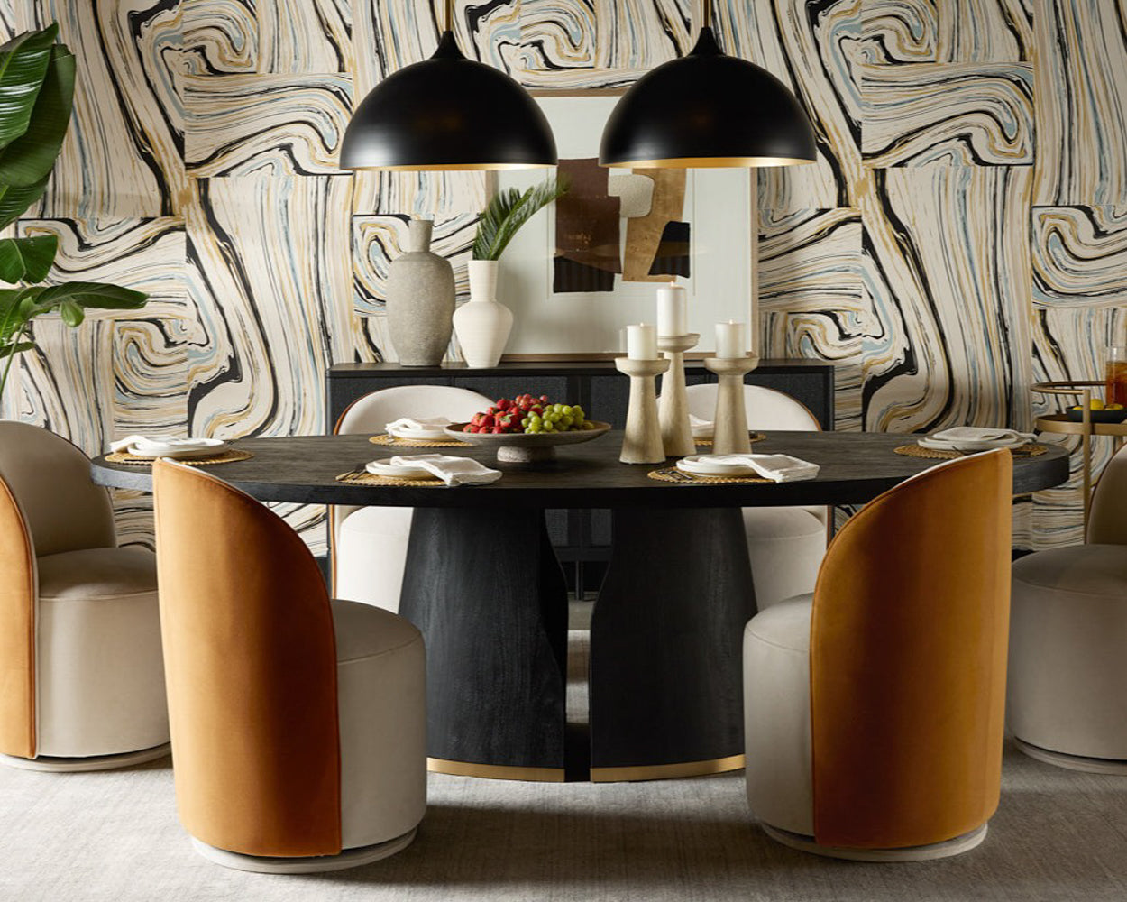 Tasmin Oval Dining Table 98in - Black