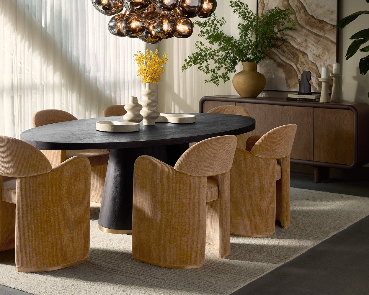 Tasmin Oval Dining Table 98in - Black
