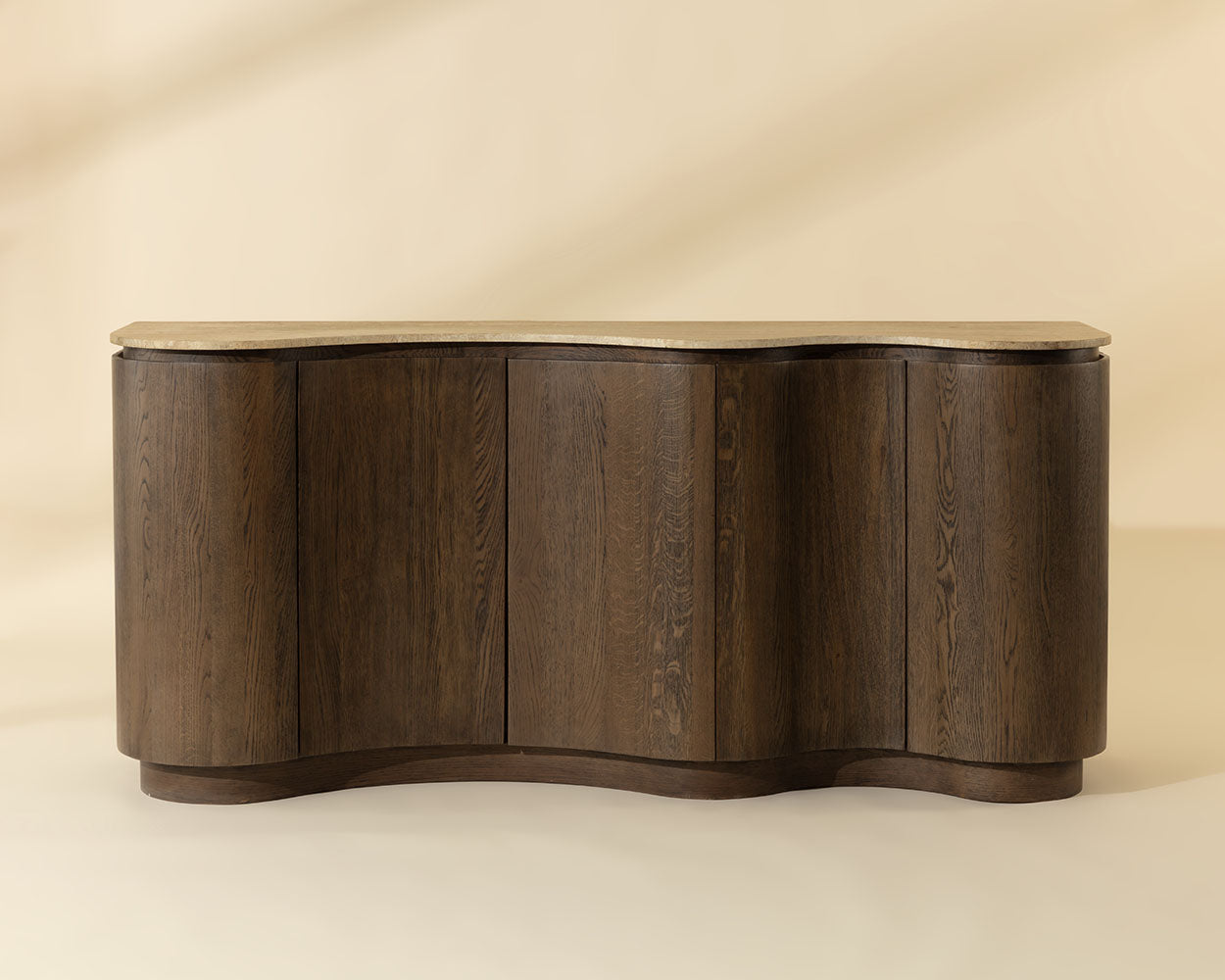 Fable Sideboard 70in - Brown Oak/Travertine