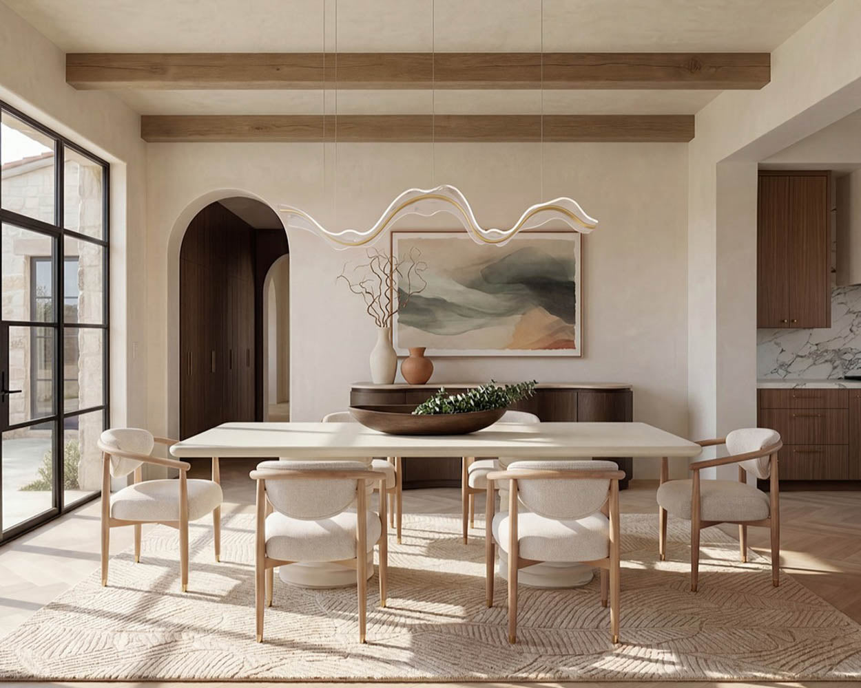 Fable Sideboard 70in - Brown Oak/Travertine