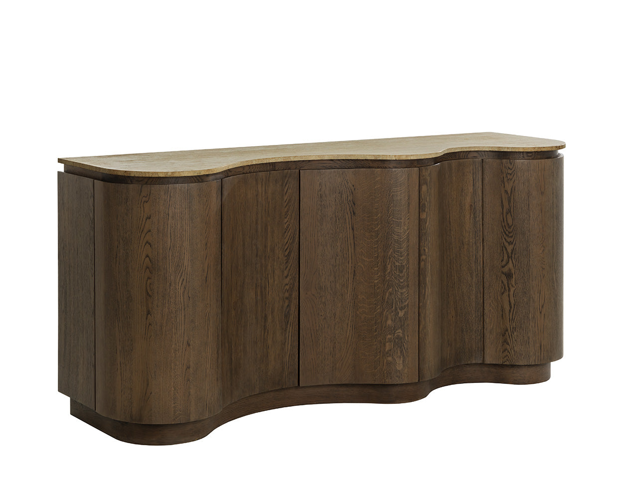 Fable Sideboard 70in - Brown Oak/Travertine