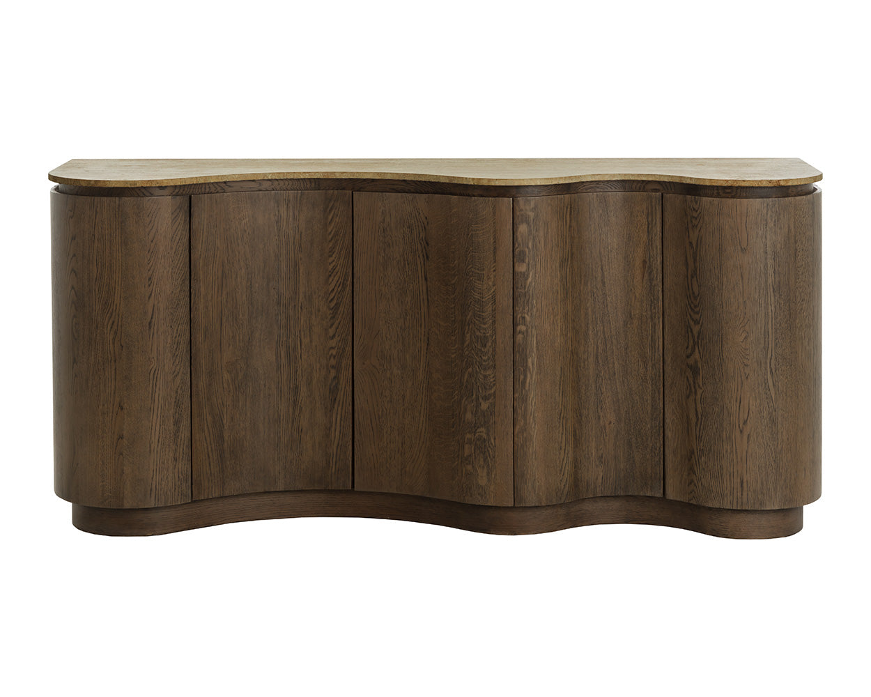 Fable Sideboard 70in - Brown Oak/Travertine