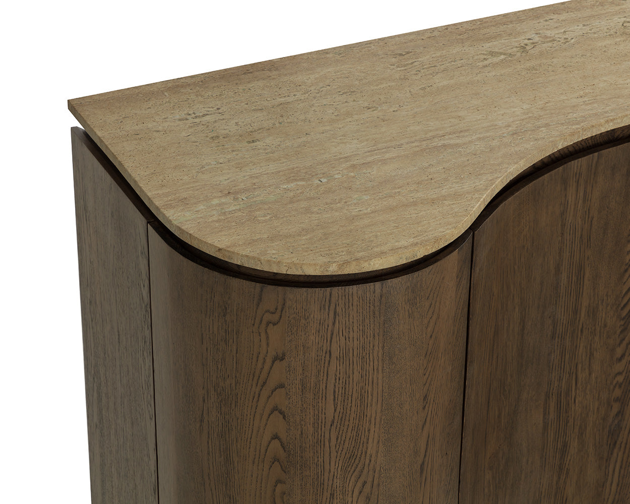 Fable Sideboard 70in - Brown Oak/Travertine