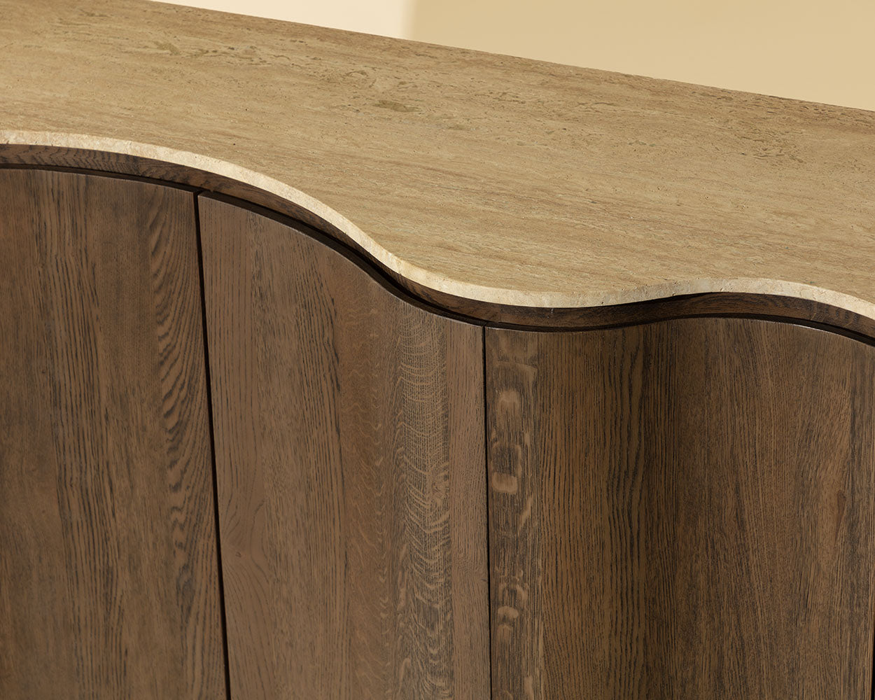 Fable Sideboard 70in - Brown Oak/Travertine