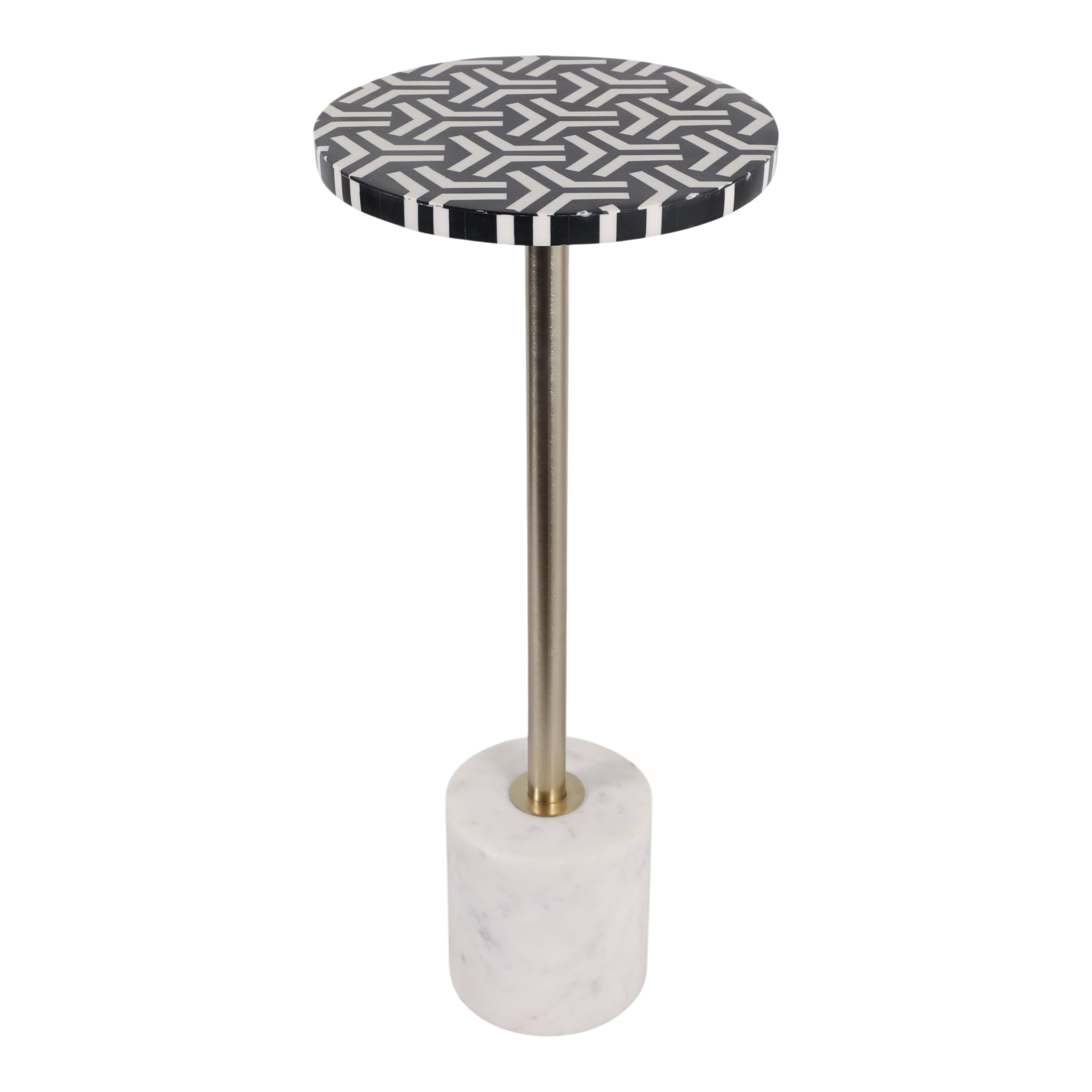 24in Vixley Cocktail Drink Table - Black & White