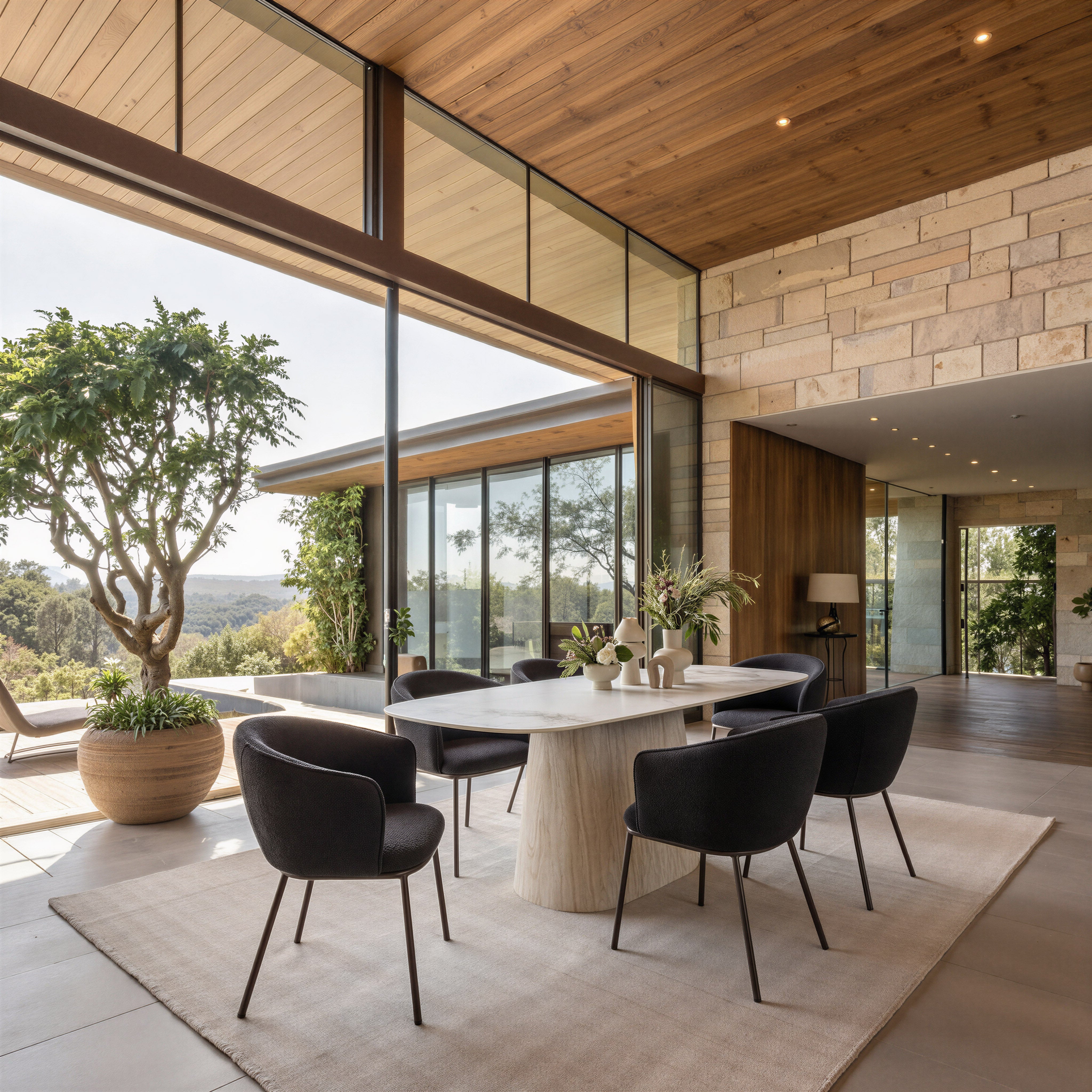 Nooka Dining Table 71" - White & Natural