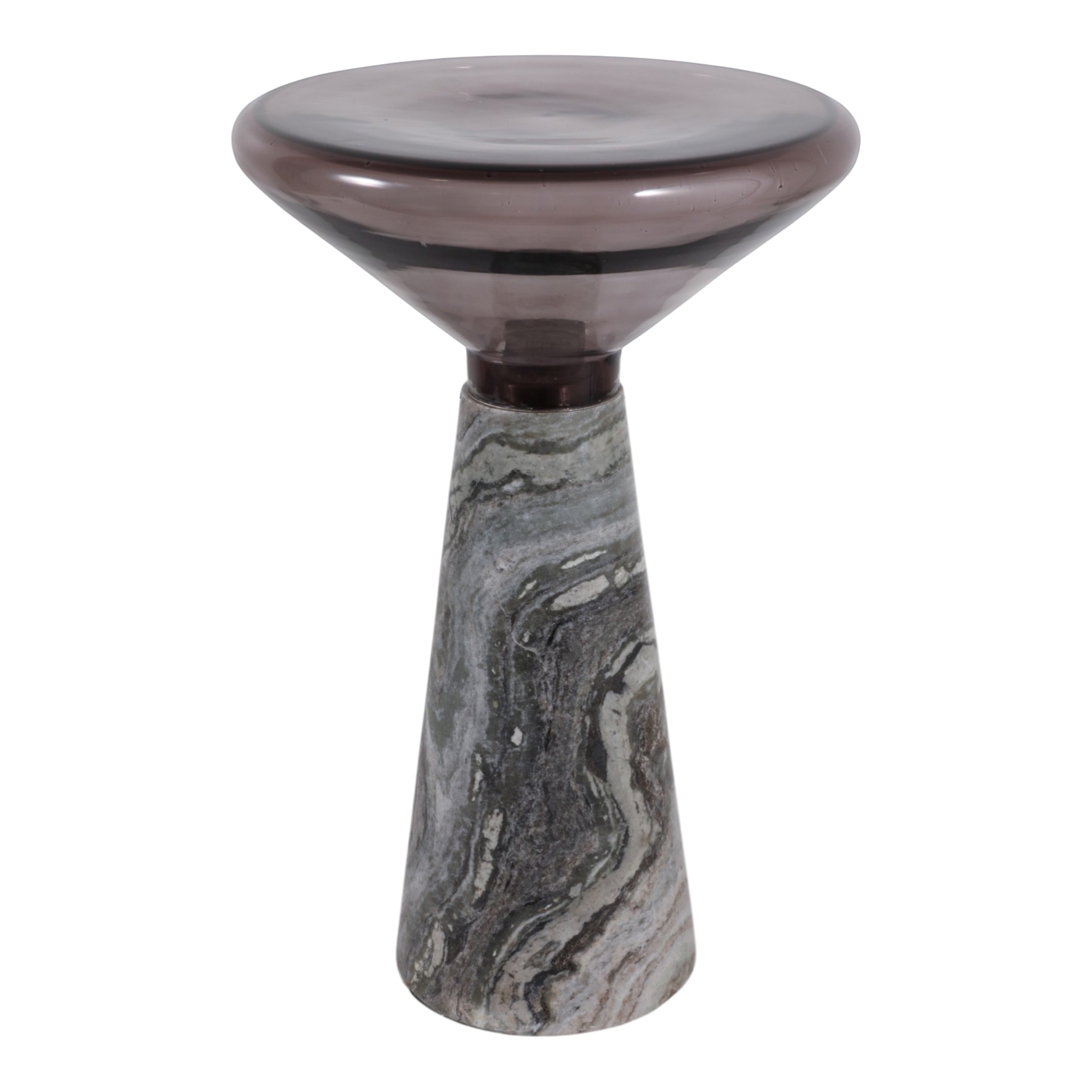 14in Warsaw Panda Accent Table - Marble & Glass