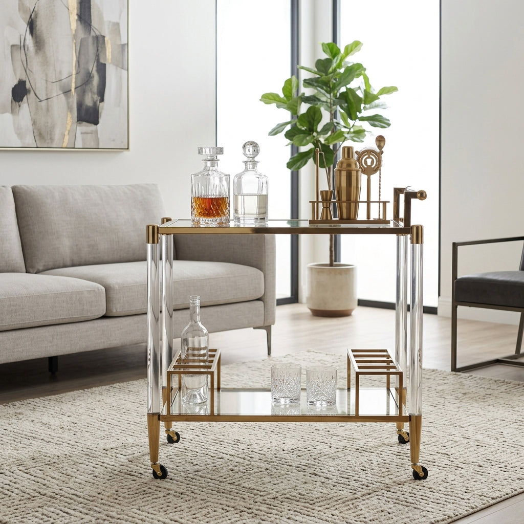 32in Lushley Drink Cart - Acrylic