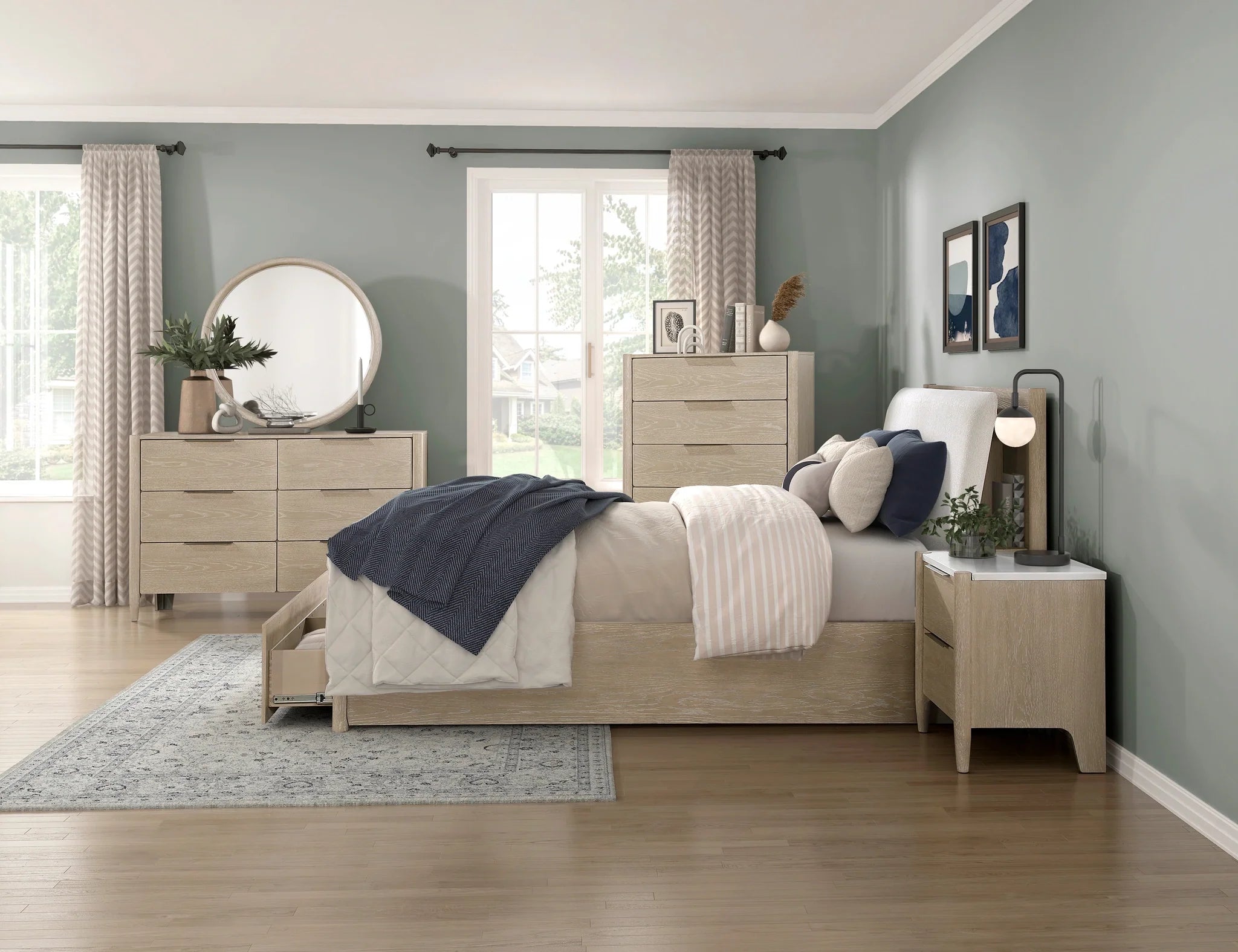 Matteo 5-Drawer Chest - Light Oak