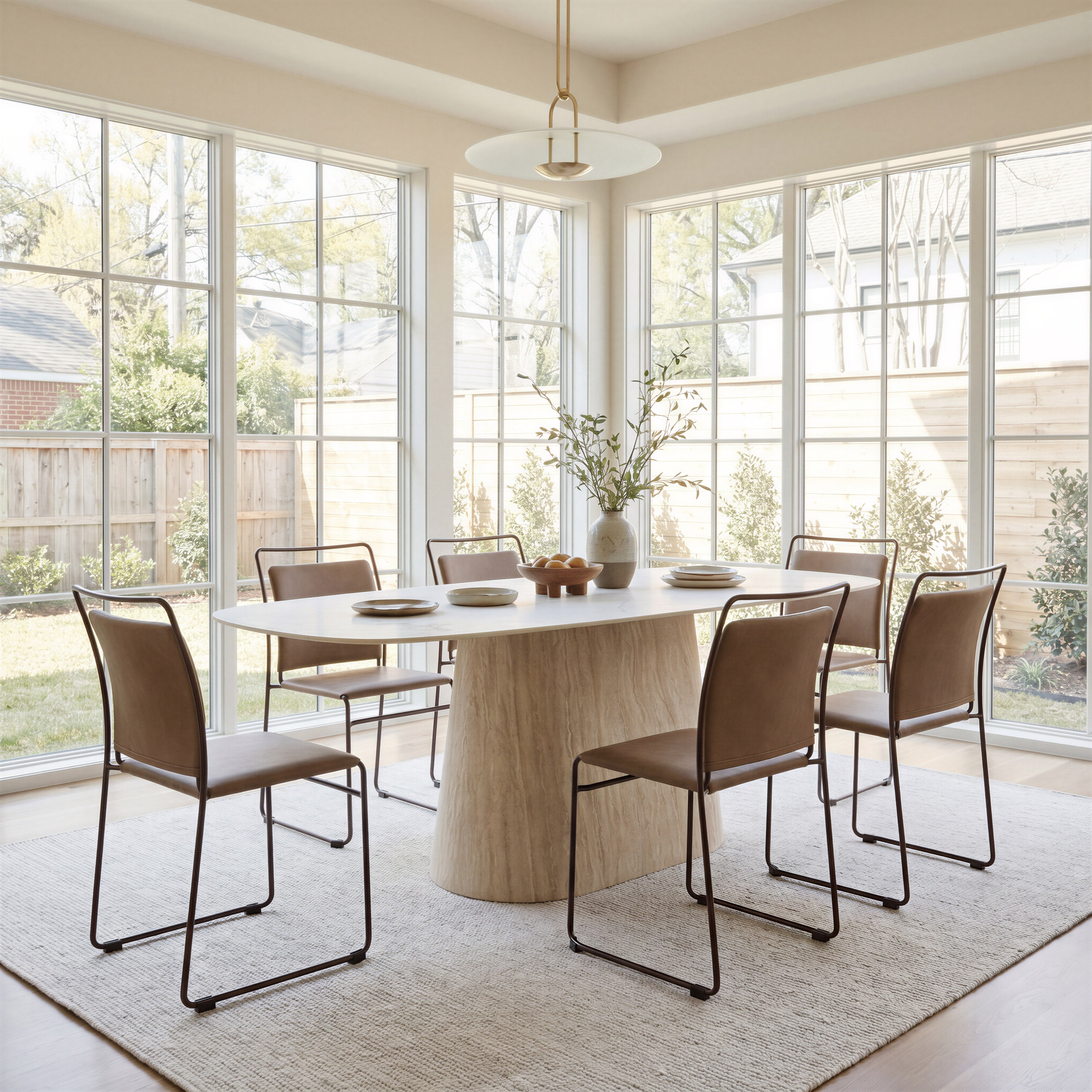 Nooka Dining Table 71" - White & Natural