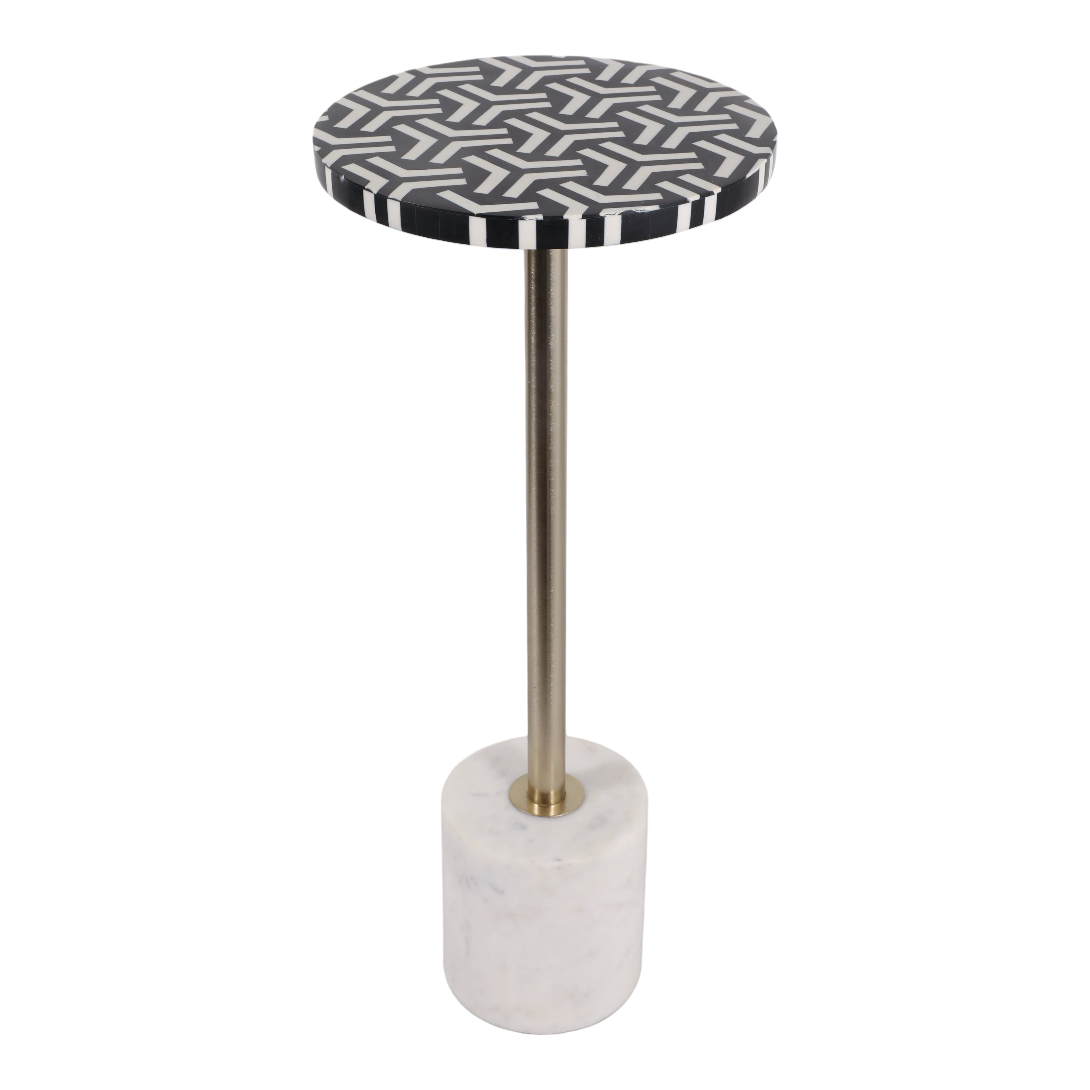 24in Vixley Cocktail Drink Table - Black & White