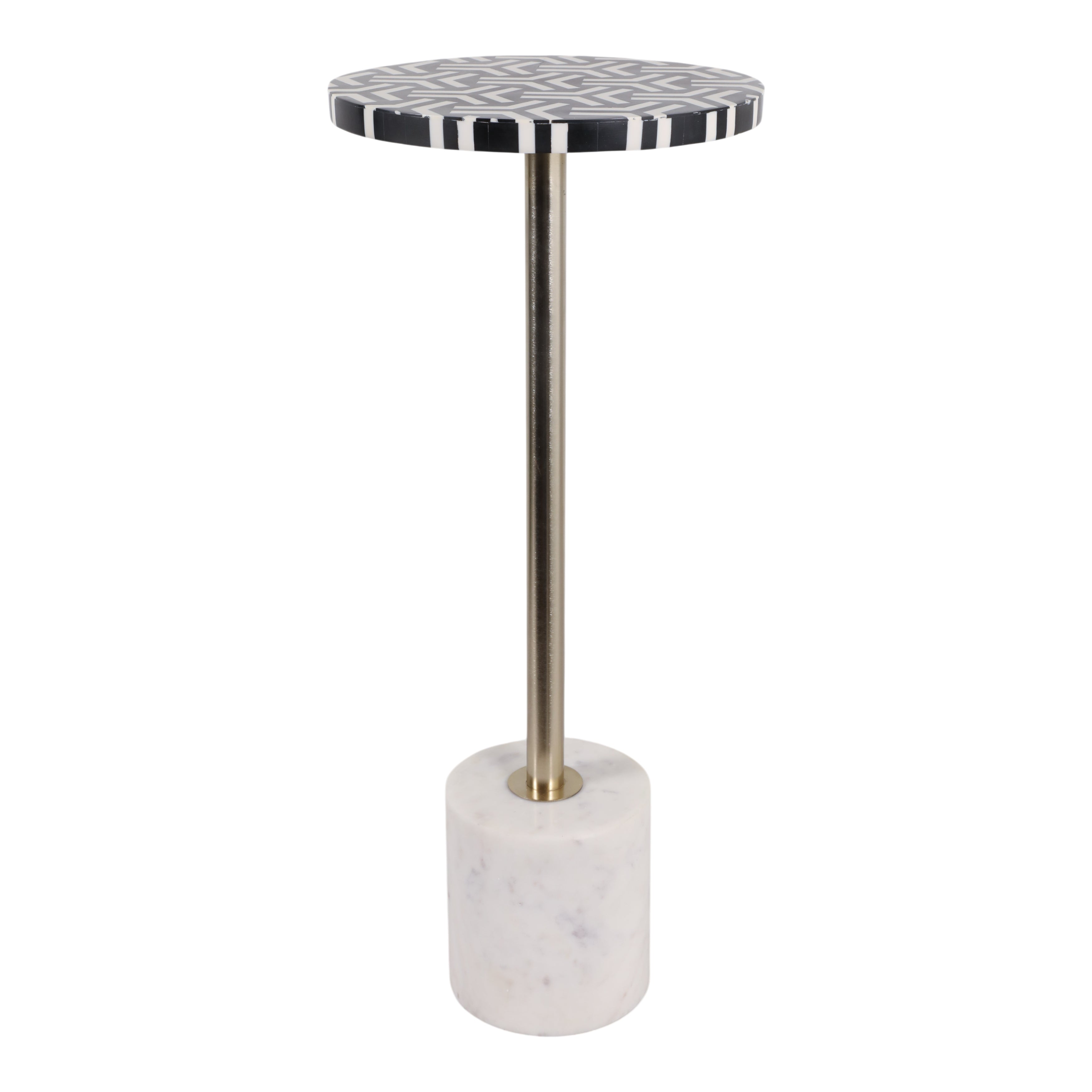 24in Vixley Cocktail Drink Table - Black & White