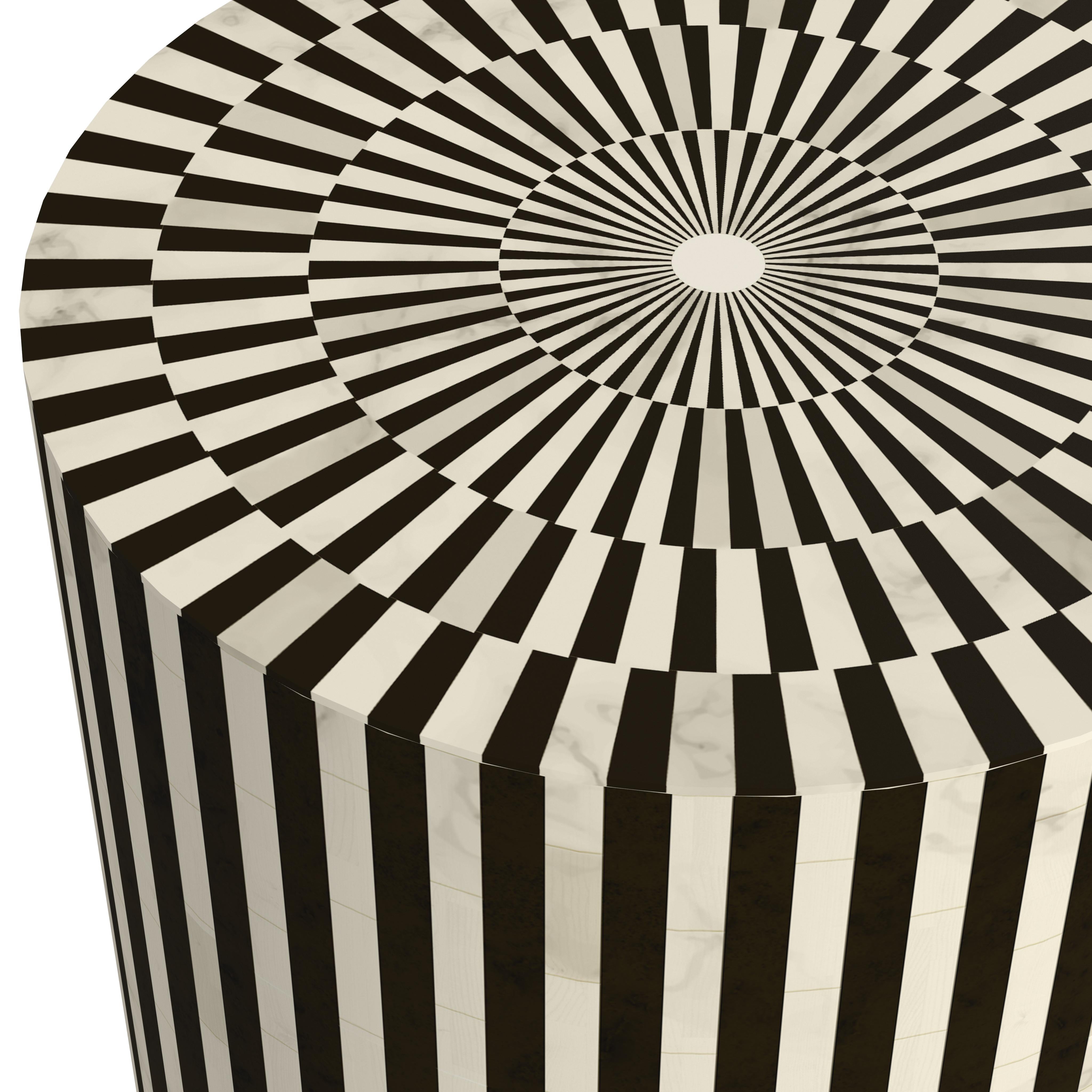 Teague Accent Table stripe detail
