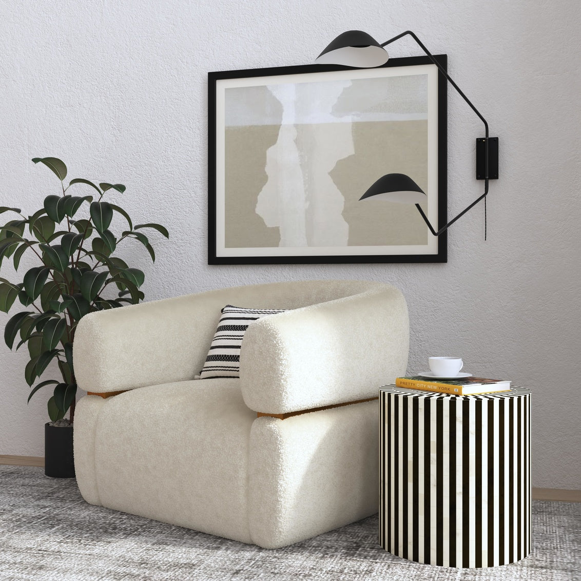 Teague Accent Table beside an accent chair