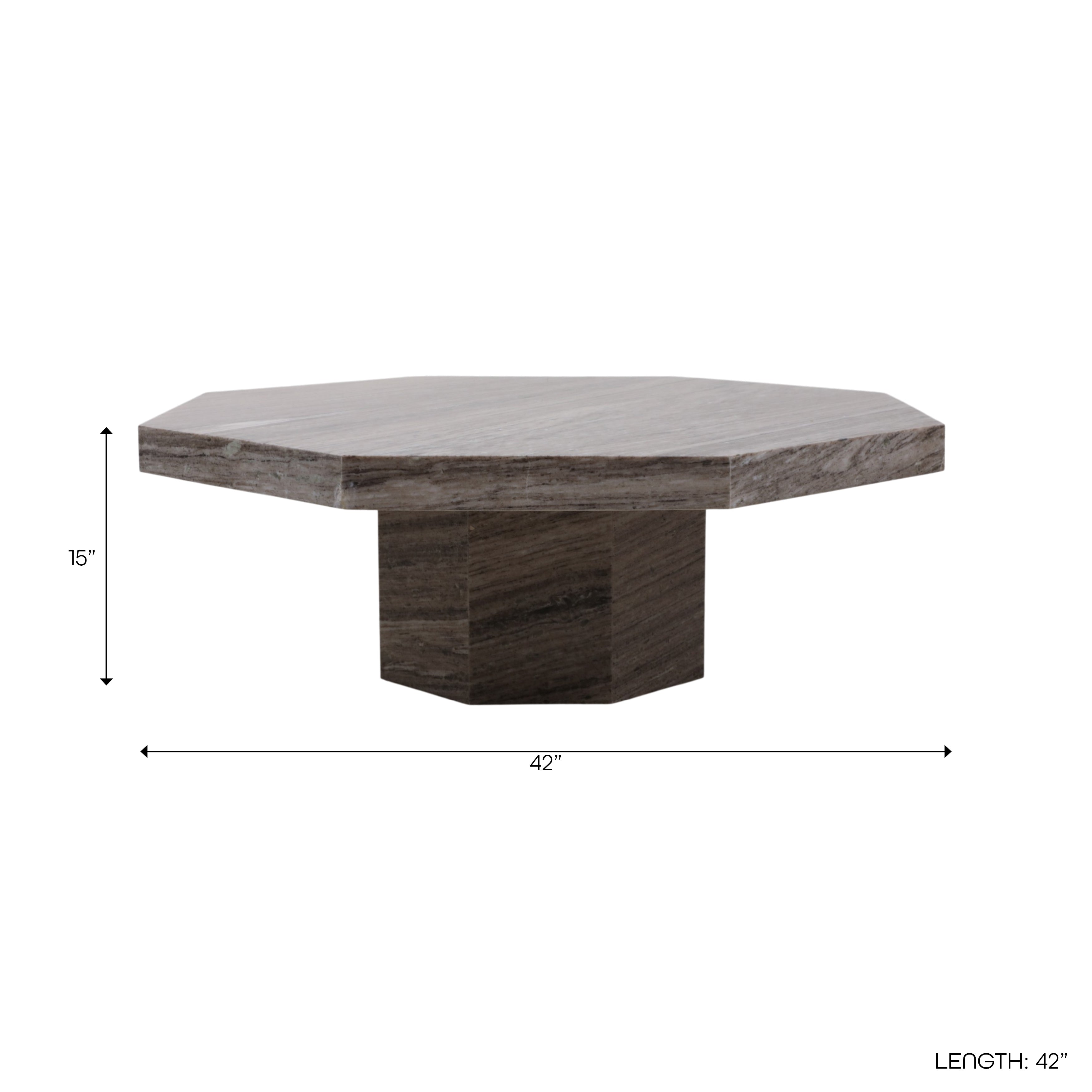 42in Geo Coffee Table - Gray & Black Marble