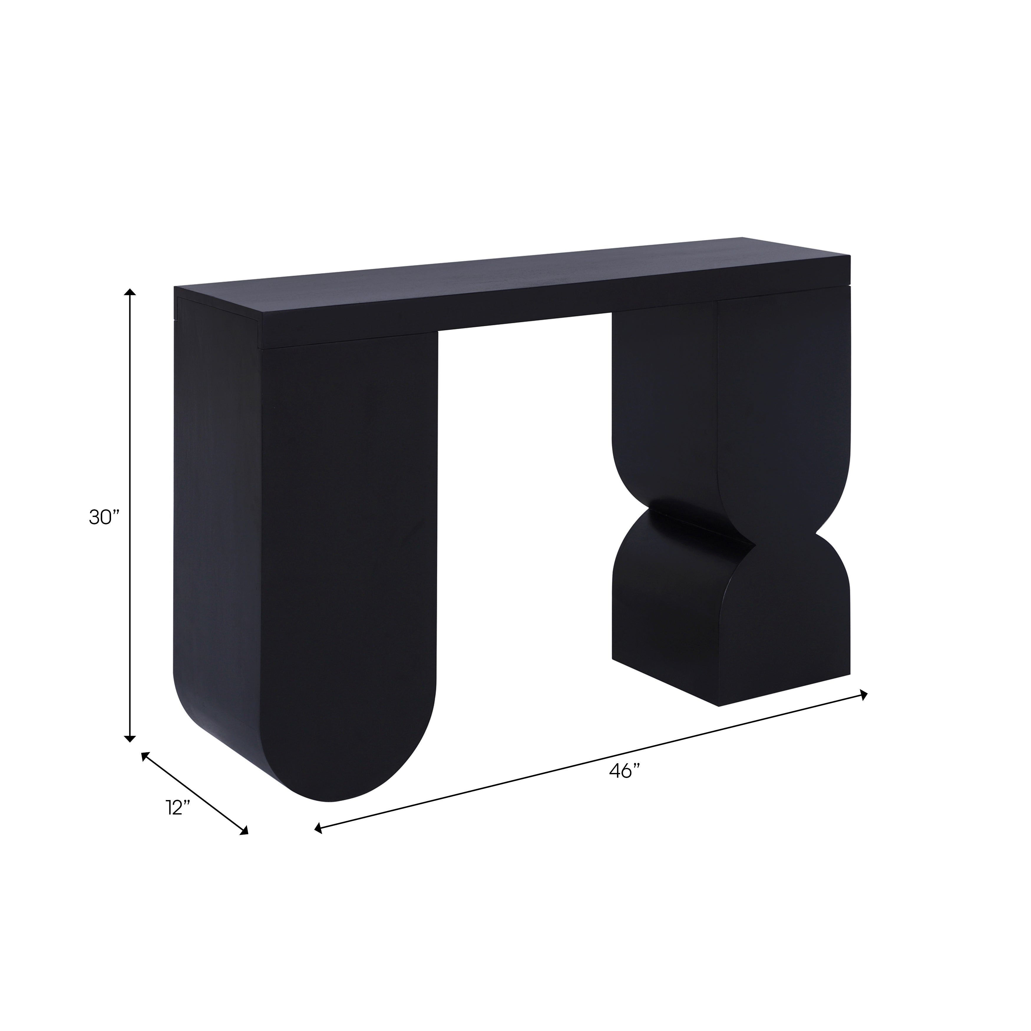 46in Funky Modern Console Table - Black