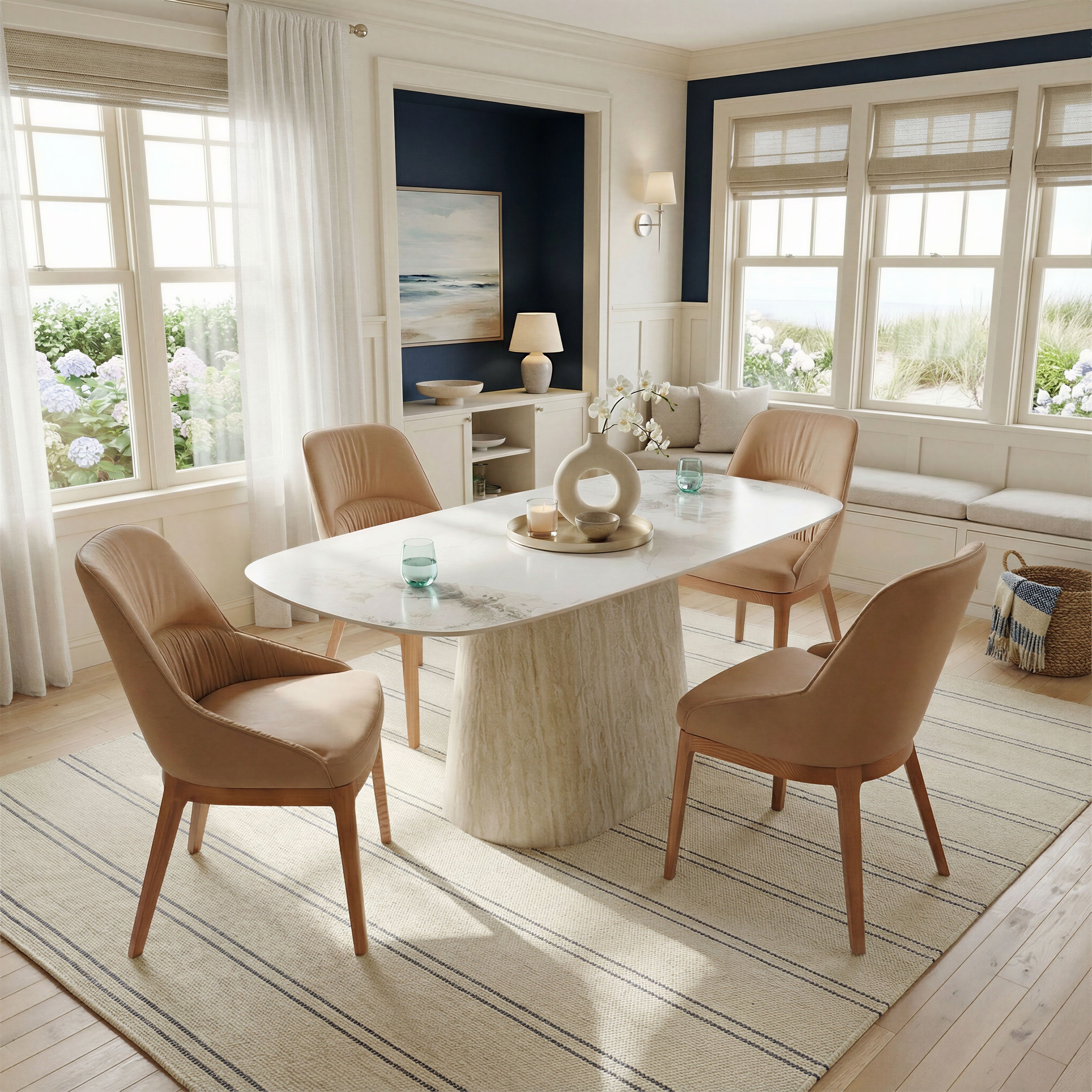 Nooka Dining Table 71" - White & Natural