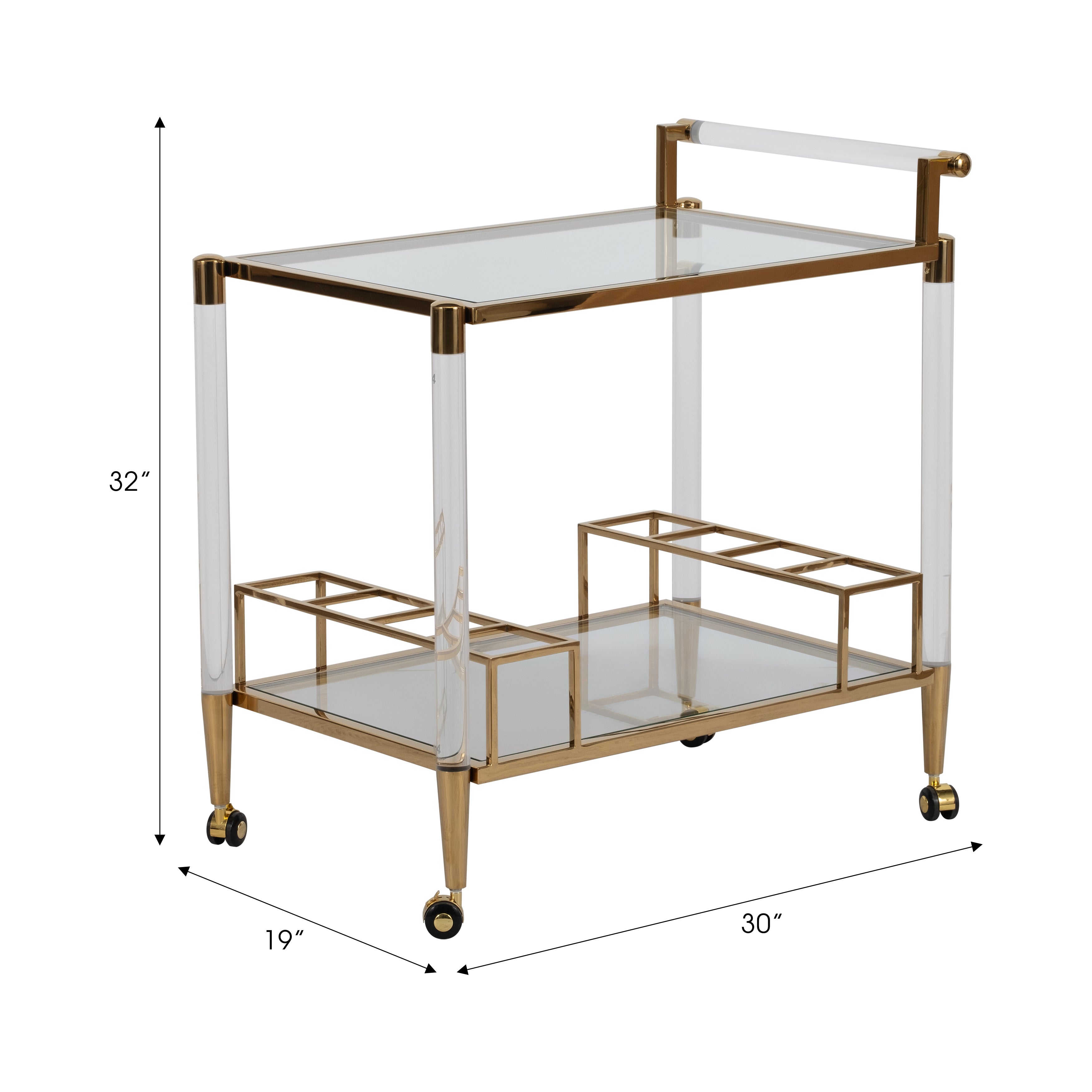 32in Lushley Drink Cart - Acrylic