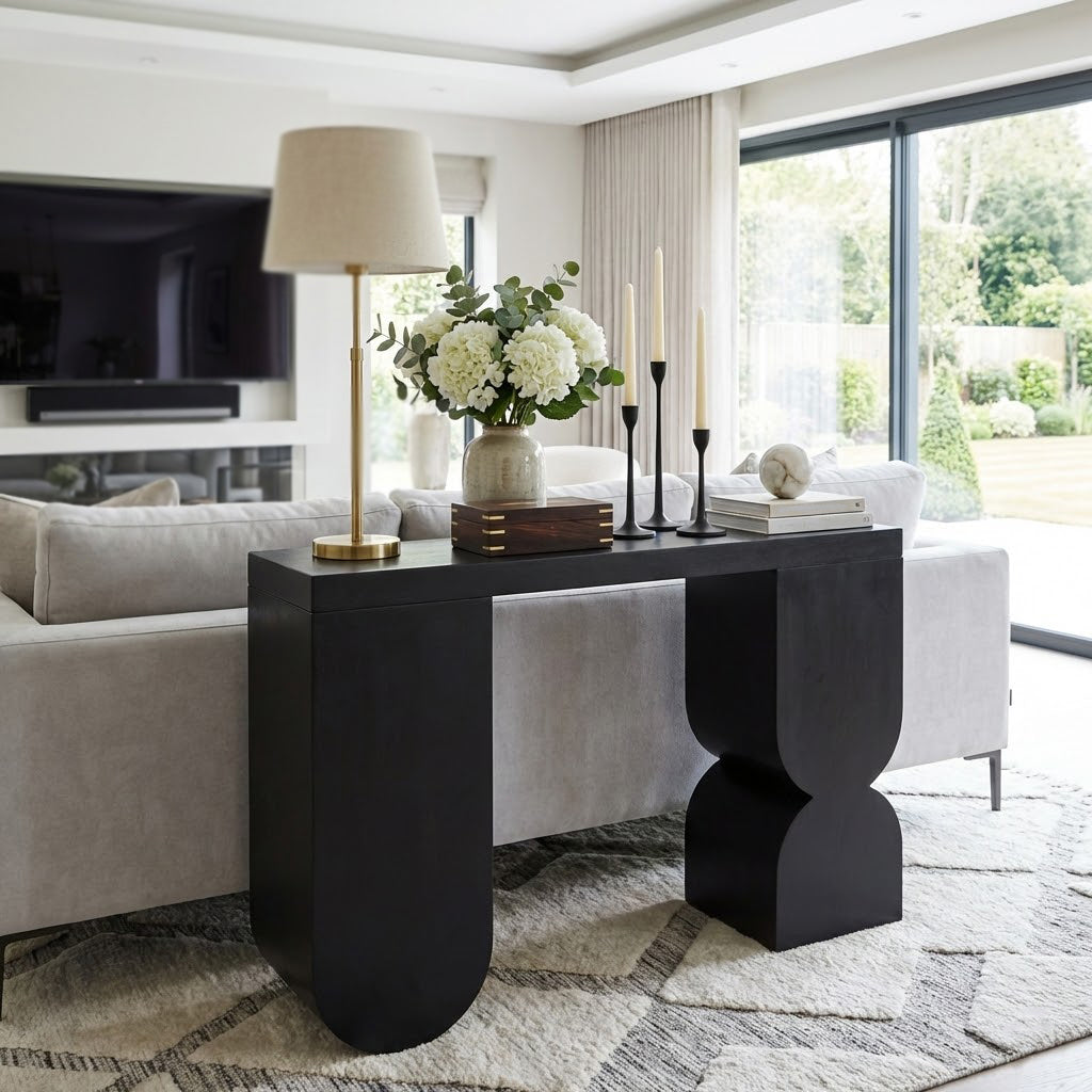 46in Funky Modern Console Table - Black