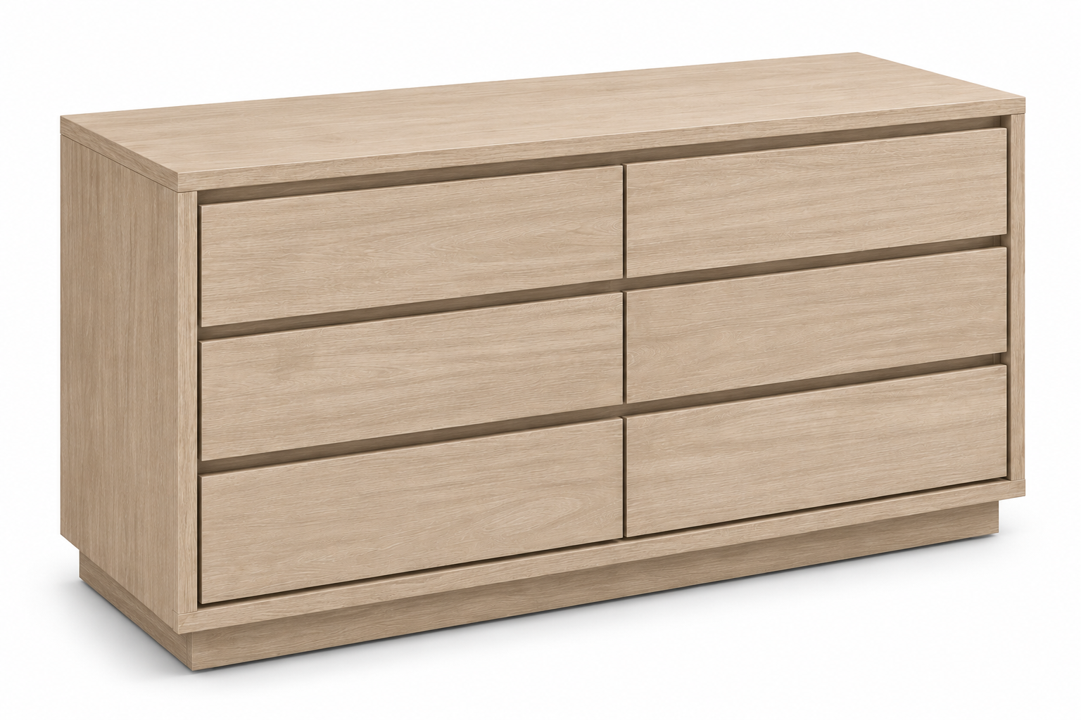 Leah 6-Drawer Dresser, angled view