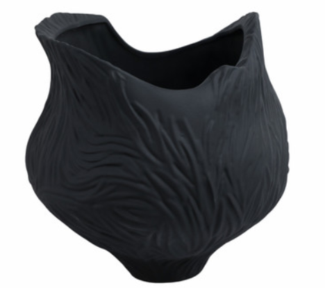16in Trevino Large Porcelain Vase - Black
