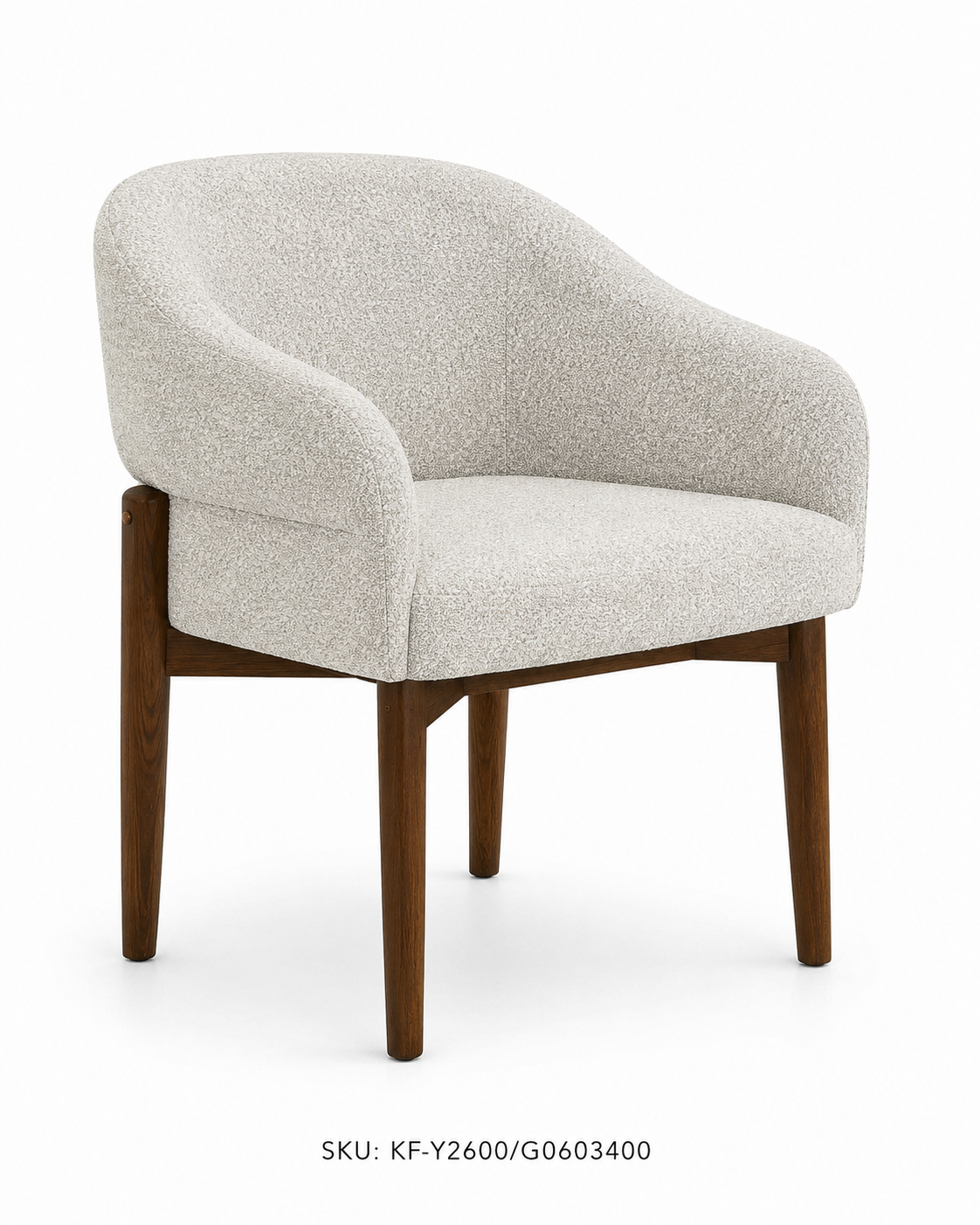 Diano Oyster dining chair in oyster upholstery, front view