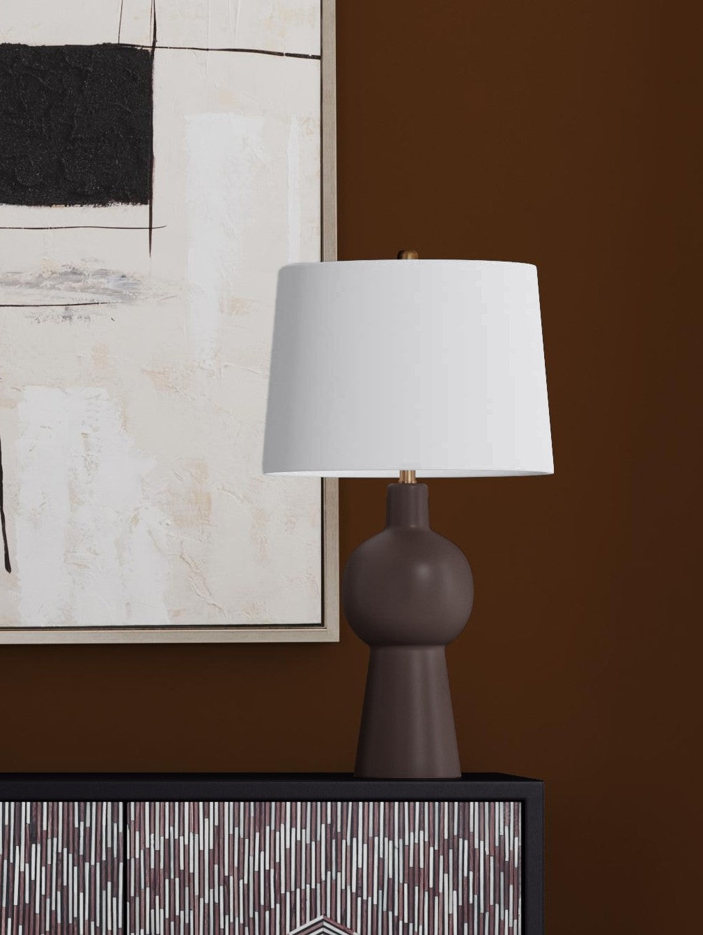 Groton Table Lamp on a sideboard