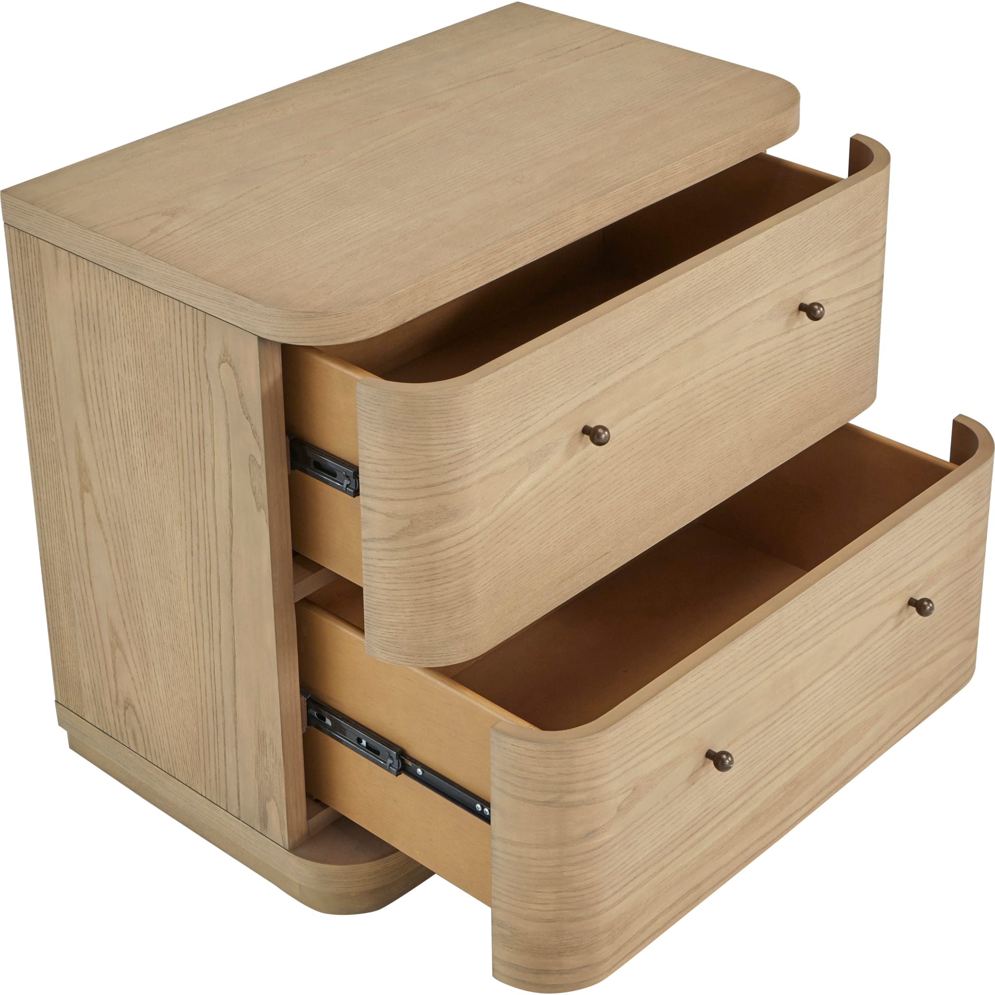 Penny 2-Drawer Nightstand with drawers open
