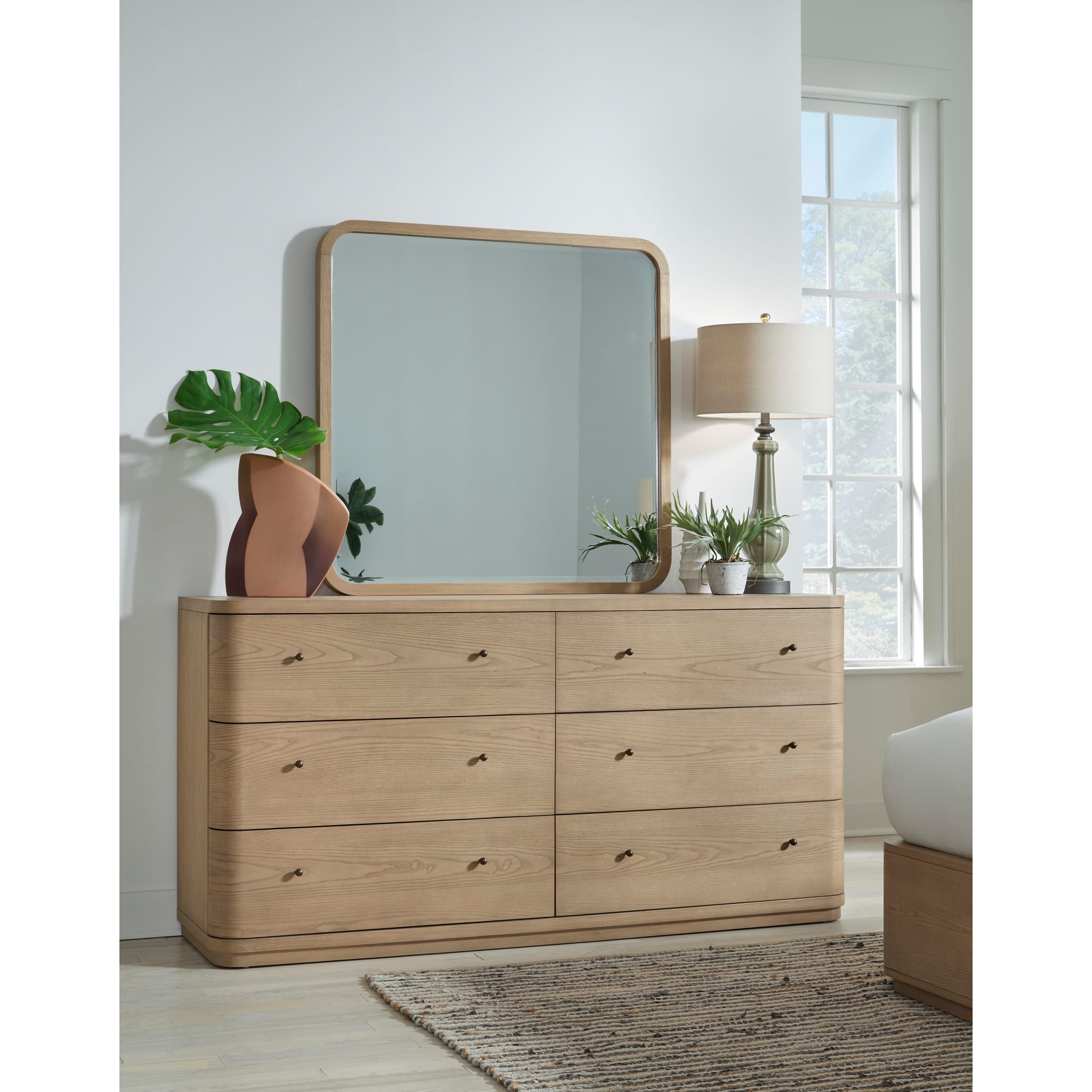 Penny 6-Drawer Dresser with a mirror above