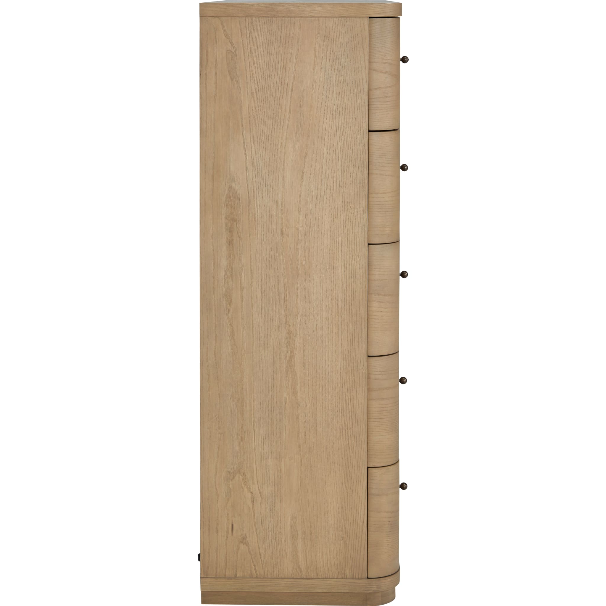 Penny 5-Drawer Chest in buff cream, side view
