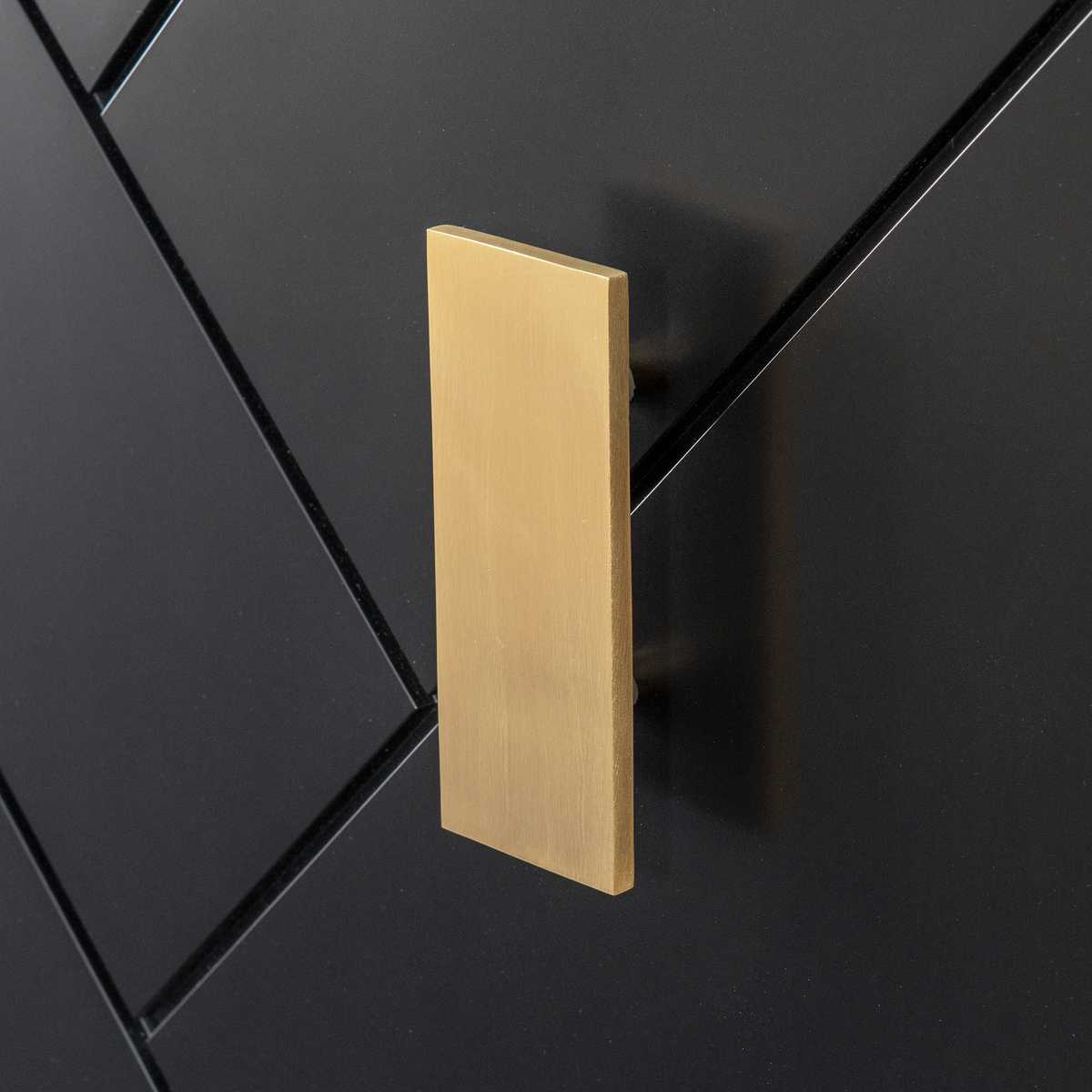 Interlace 4-Door Cabinet - Teak/Black