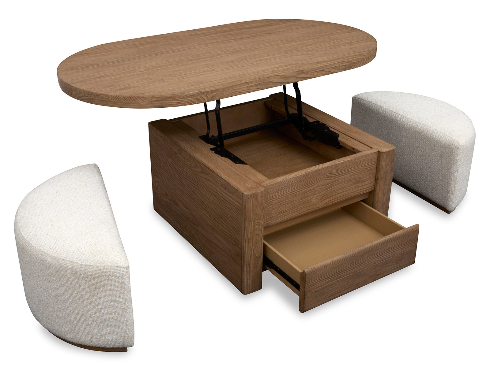 Hayden Lift-Top Coffee Table with Stools - view 5