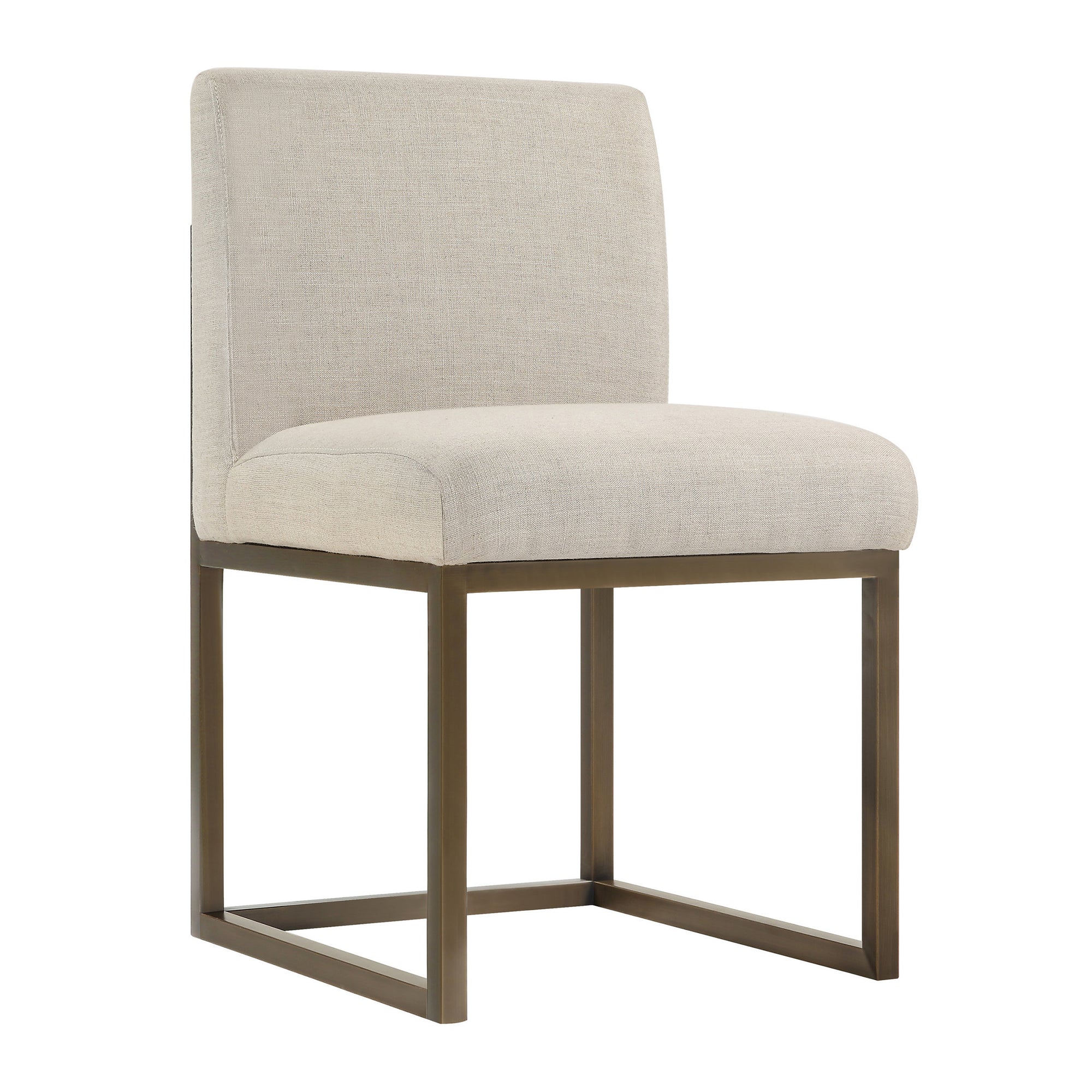 Haute Chair - Beige Linen/Brass